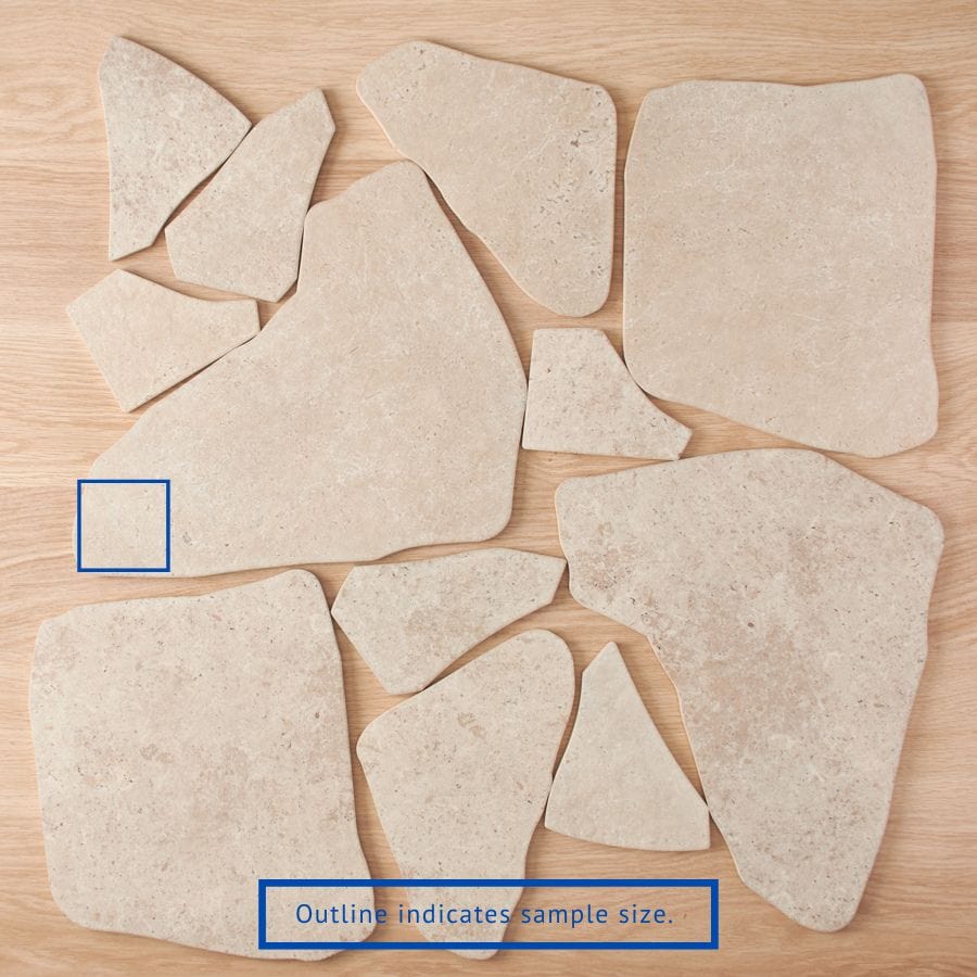 Clovelly Travertine Look Crazy Paving Stone Sample - Natural Stone Tile for Patio, Garden & Walkway Design - Perfect for Outdoor Landscaping Projects