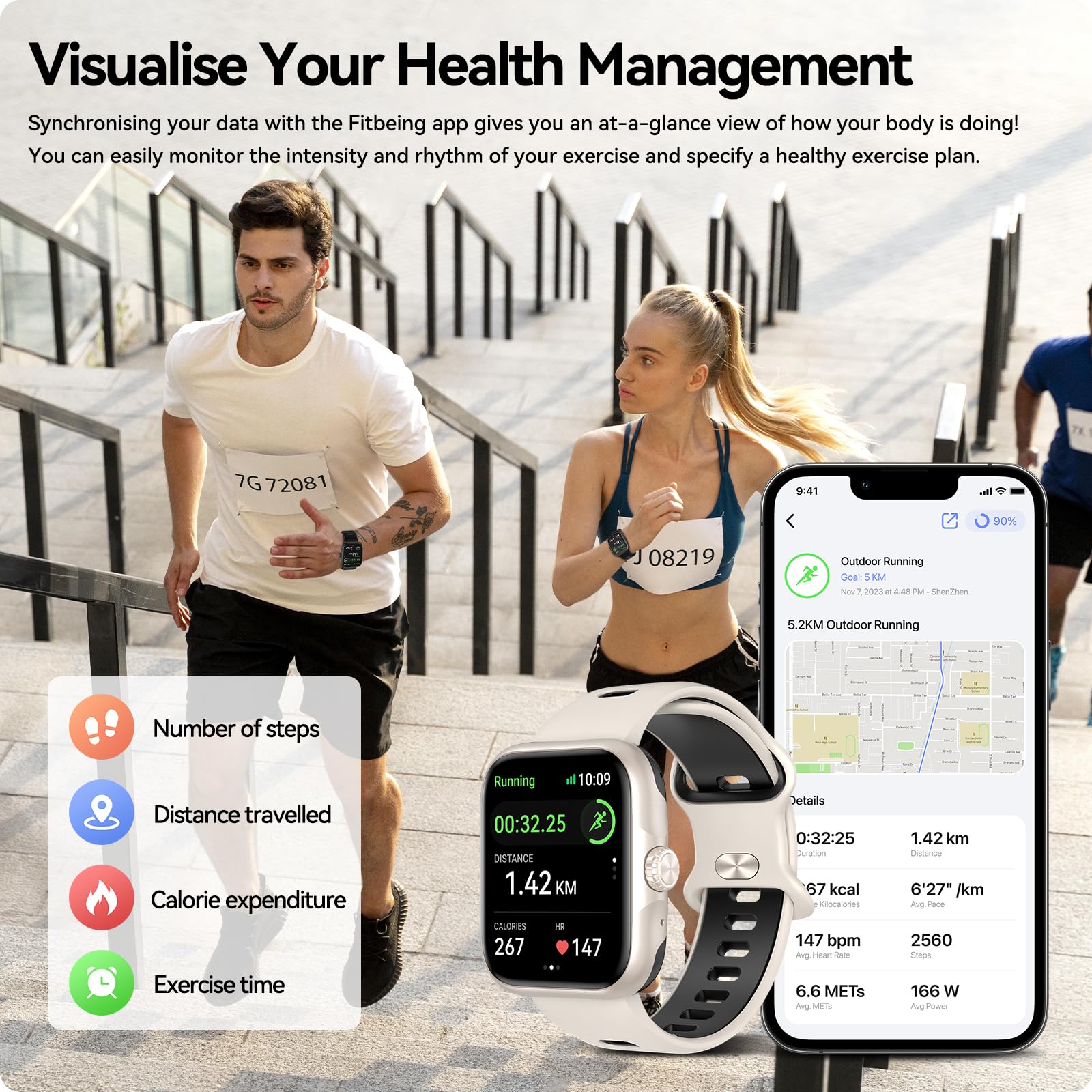 AnyLoop Smart Watch for Men & Women - 1.78