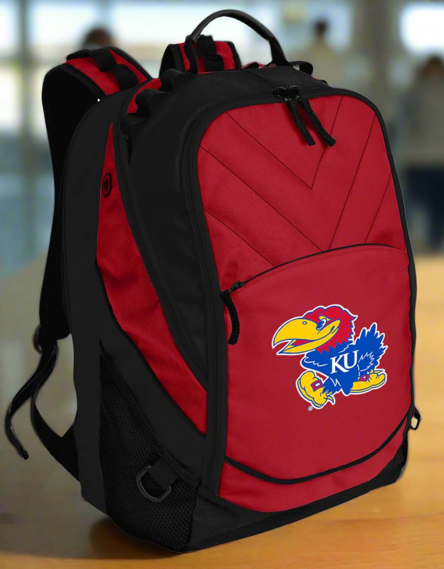 University of Kansas KU Jayhawks Logo Laptop Backpack - Durable College Computer Bag for Students, Travel & Campus Life
