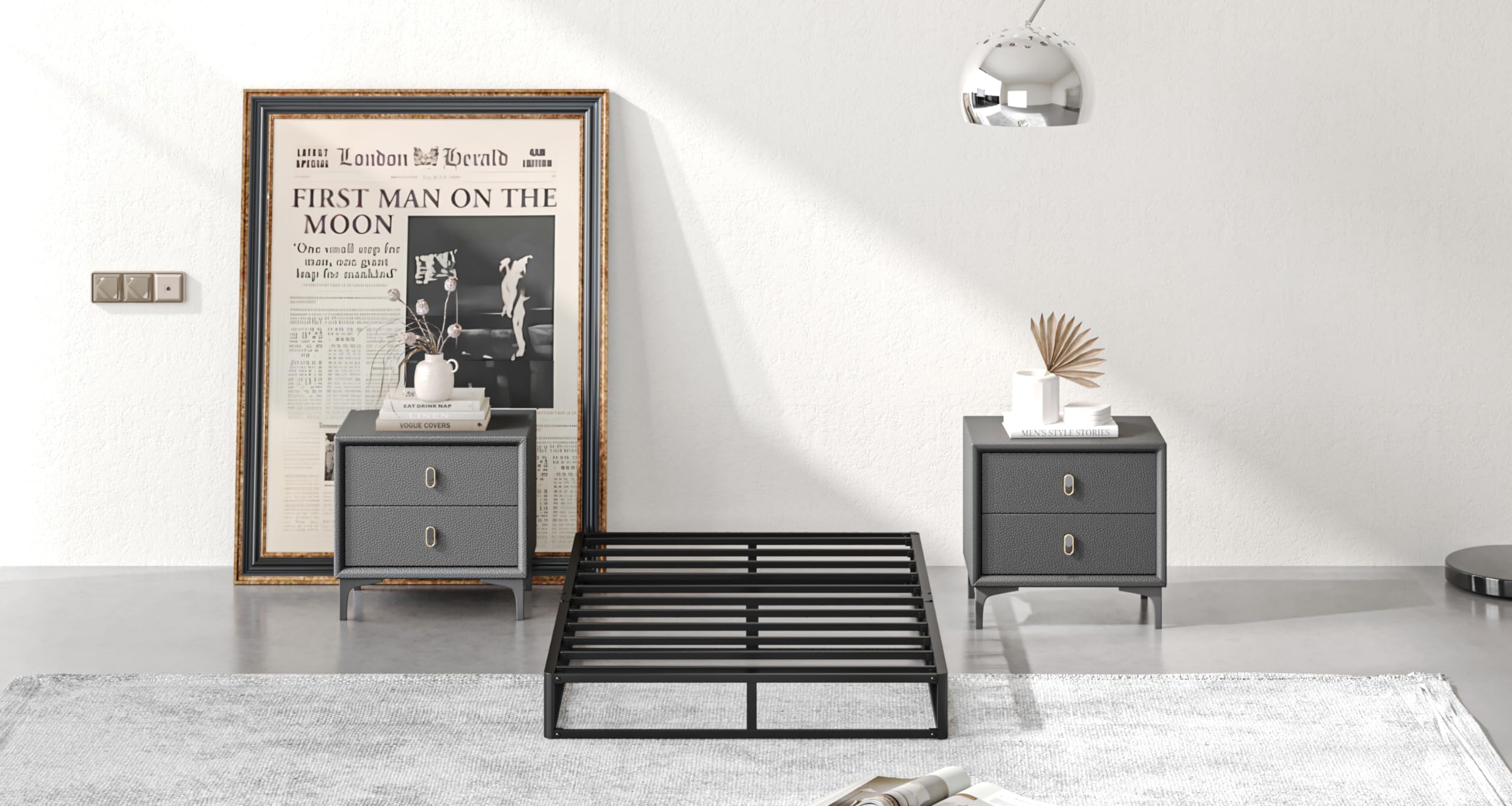 5 Inch Twin Box Spring - Heavy Duty Metal Frame with Fabric Cover, Easy Assembly Mattress Foundation Supports Up to 2500lbs - Perfect for Guest Beds, Dorm Rooms & Small Bedrooms