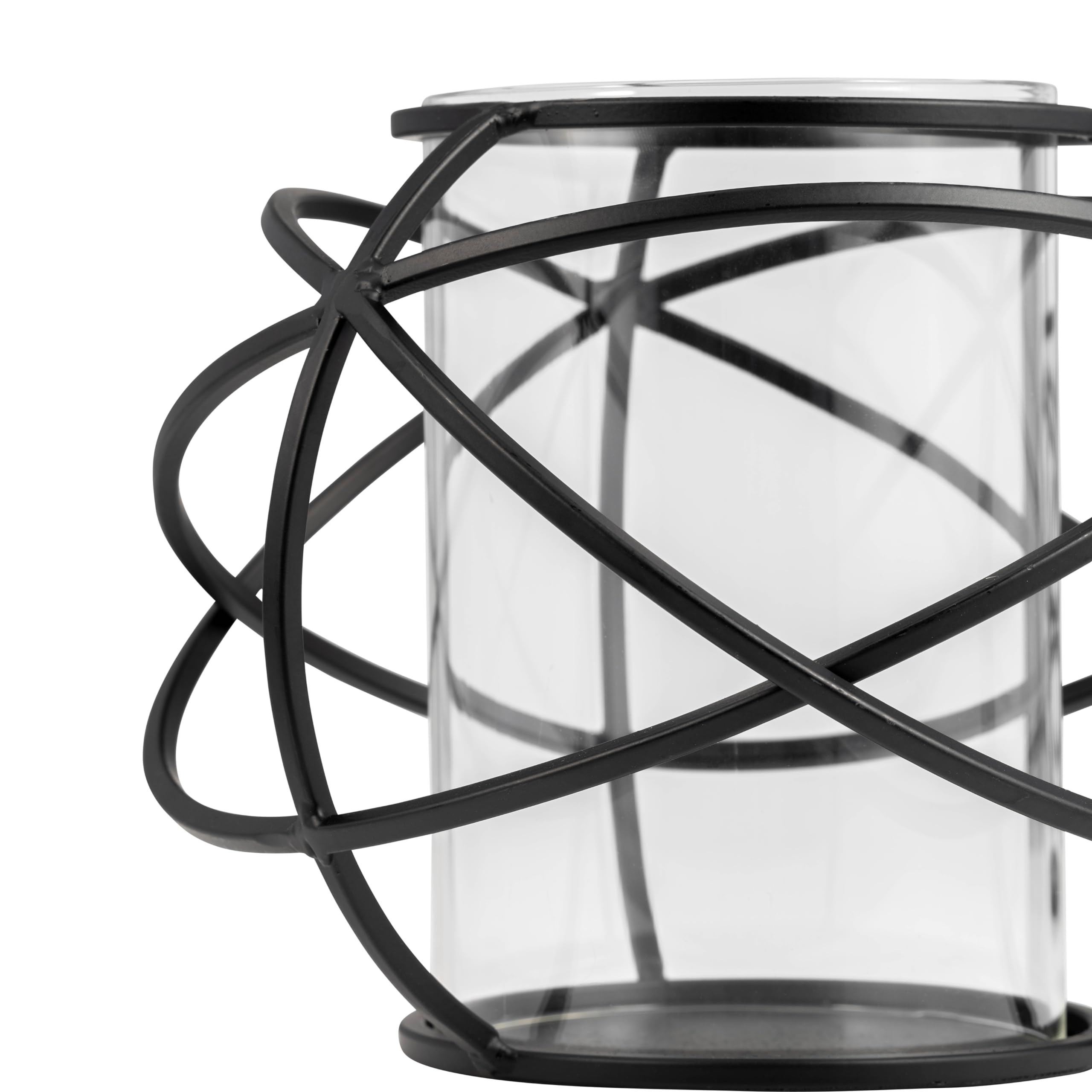 Set of 2 Modern Black Orb Candle Holders - 6