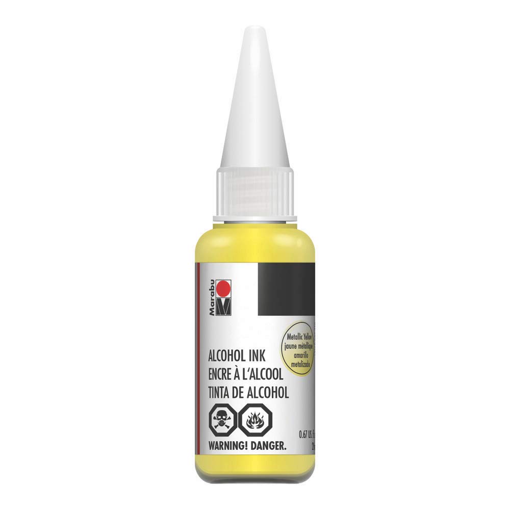MARABU Alcohol Ink - Vibrant Neon Yellow for Art, Crafts & DIY Projects - Premium Alcohol-Based Ink for Glass, Ceramics & Mixed Media