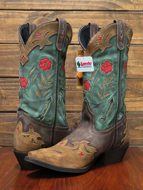 Laredo 52138 Women's Miss Kate Snip Toe Western Leather Boots - Multi Color | Cowgirl Style for Country Dancing & Rodeo Events