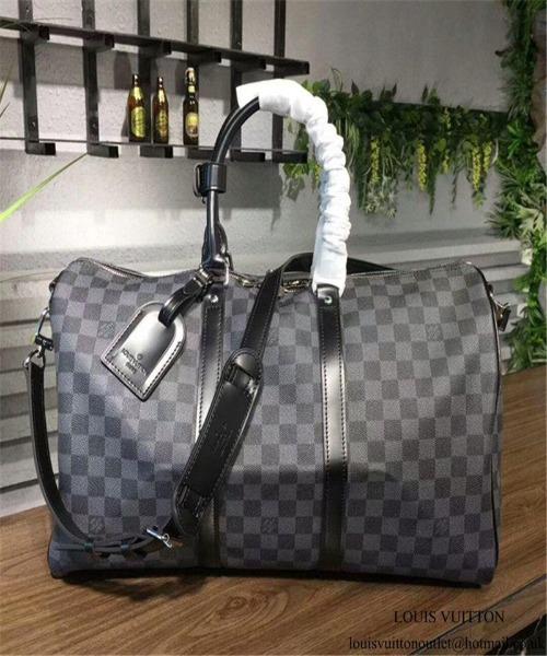 LV Keepall Bandouliere 45 Travel Duffle Bag - Damier Graphite Canvas Carry-On Luggage for Men | Perfect for Weekend Getaways & Business Trips