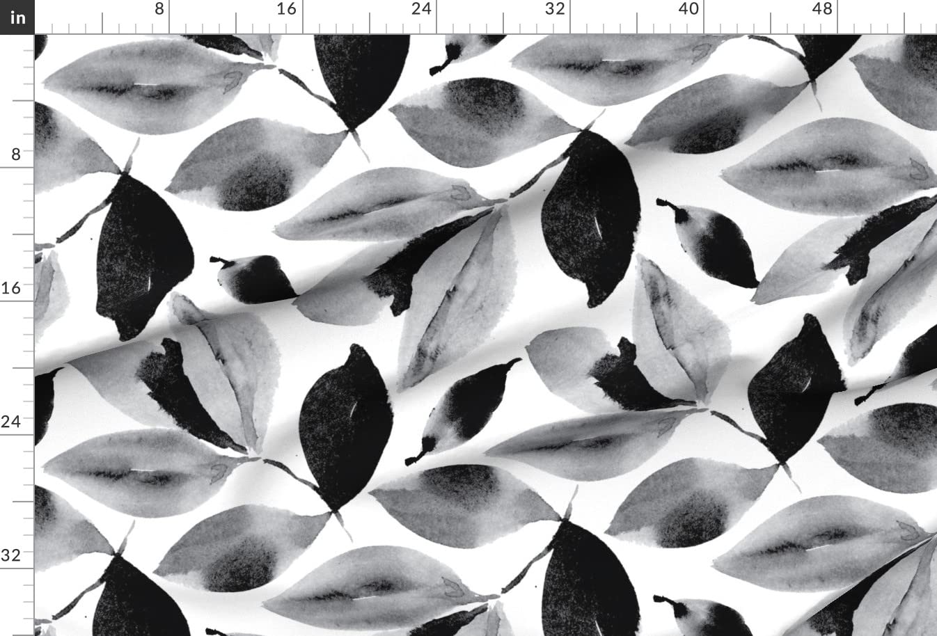 Pretty Flower Painterly Black White Floral Print Upholstery Velvet Fabric by The Yard - Spring Neutral Home Decor, Apparel & DIY Projects | Perfect for Curtains, Pillows, Dresses & Crafting