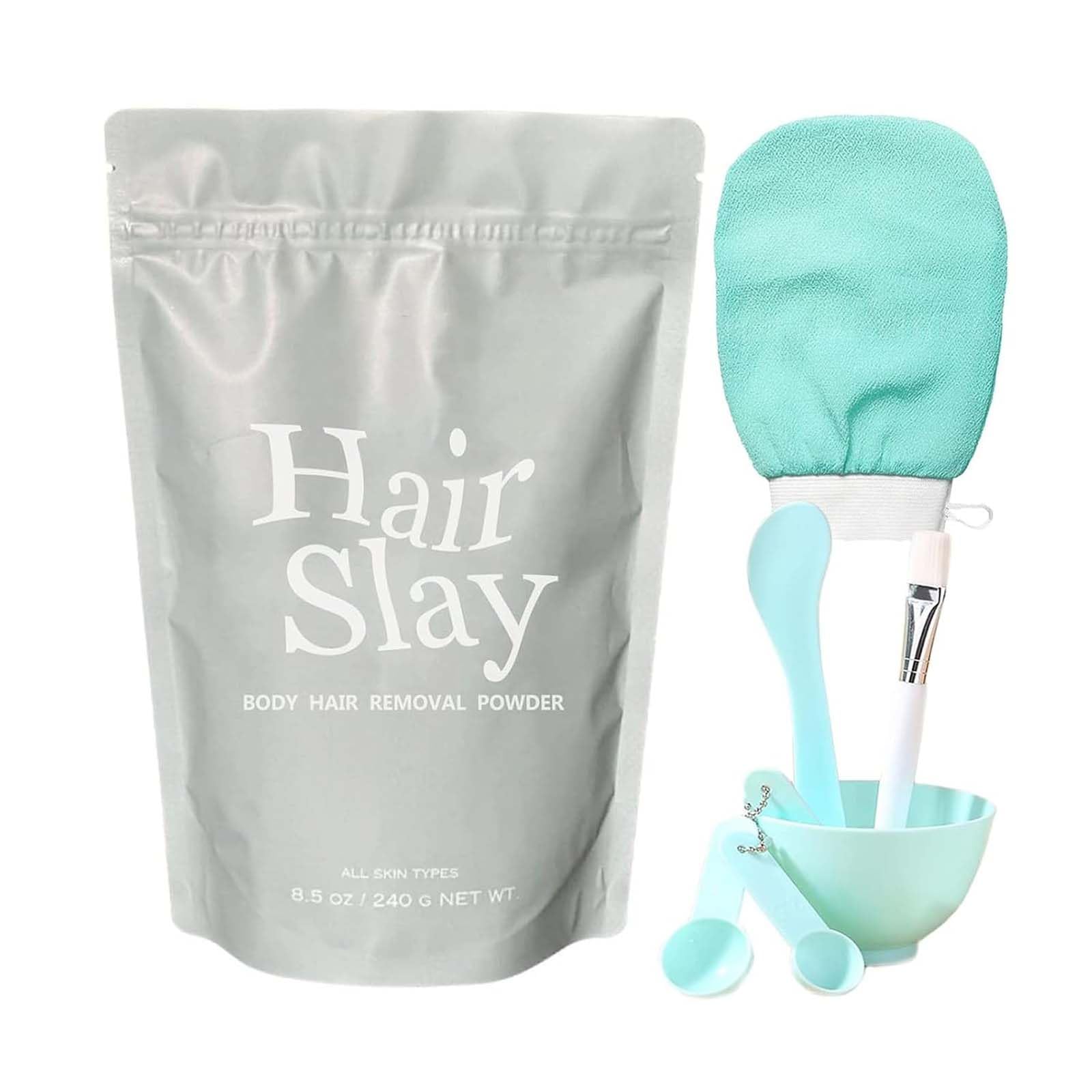 Hairslayer Body Hair Removal Powder Kit - Painless & Effective Hair Removal for Women & Men | Smooth Skin Care Solution | Perfect for Bikini, Legs, Arms & Underarms