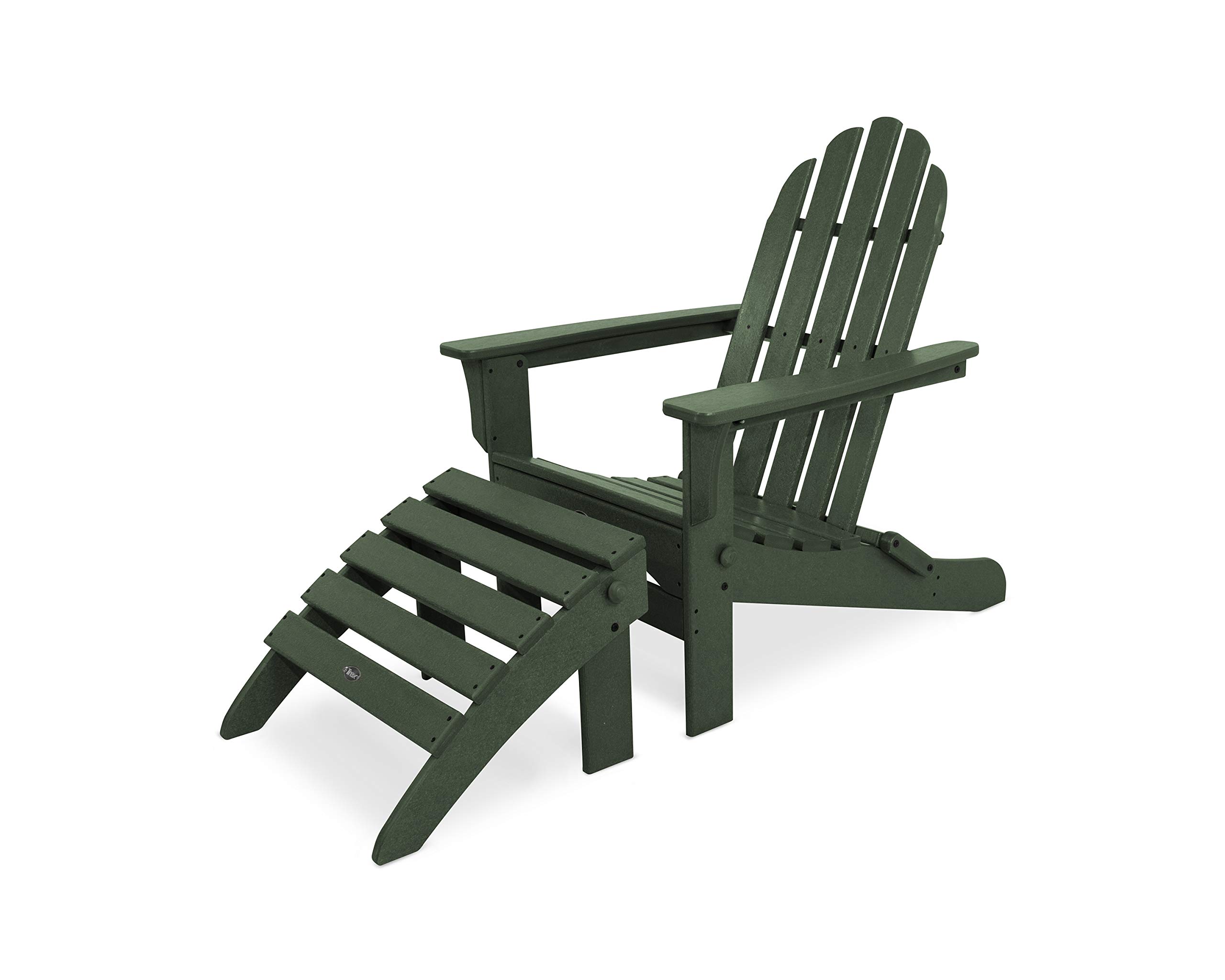 Trex Outdoor Furniture Cape Cod 2-Piece Folding Adirondack Chair Set - Durable Rainforest Canopy Design for Patio, Deck, Garden & Backyard Relaxation