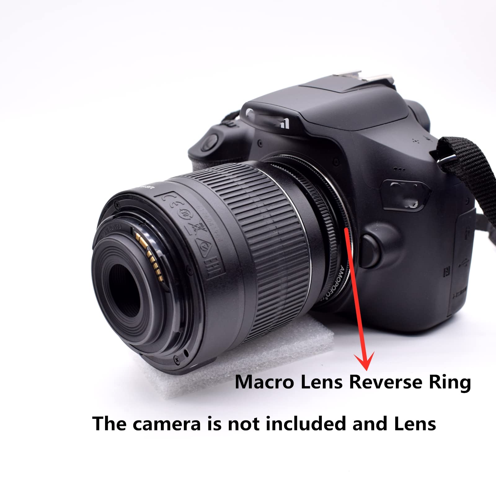 58mm Retro Macro Adapter Ring for Canon EOS DSLR Cameras - Compatible with T6s (760D), T7i, T6, SL1(100D), XS(1000D), 60D,70D,77D,80D,10D,20D,30D,40D,50D - Perfect for Vintage Lens Photography & Close-Up Shots
