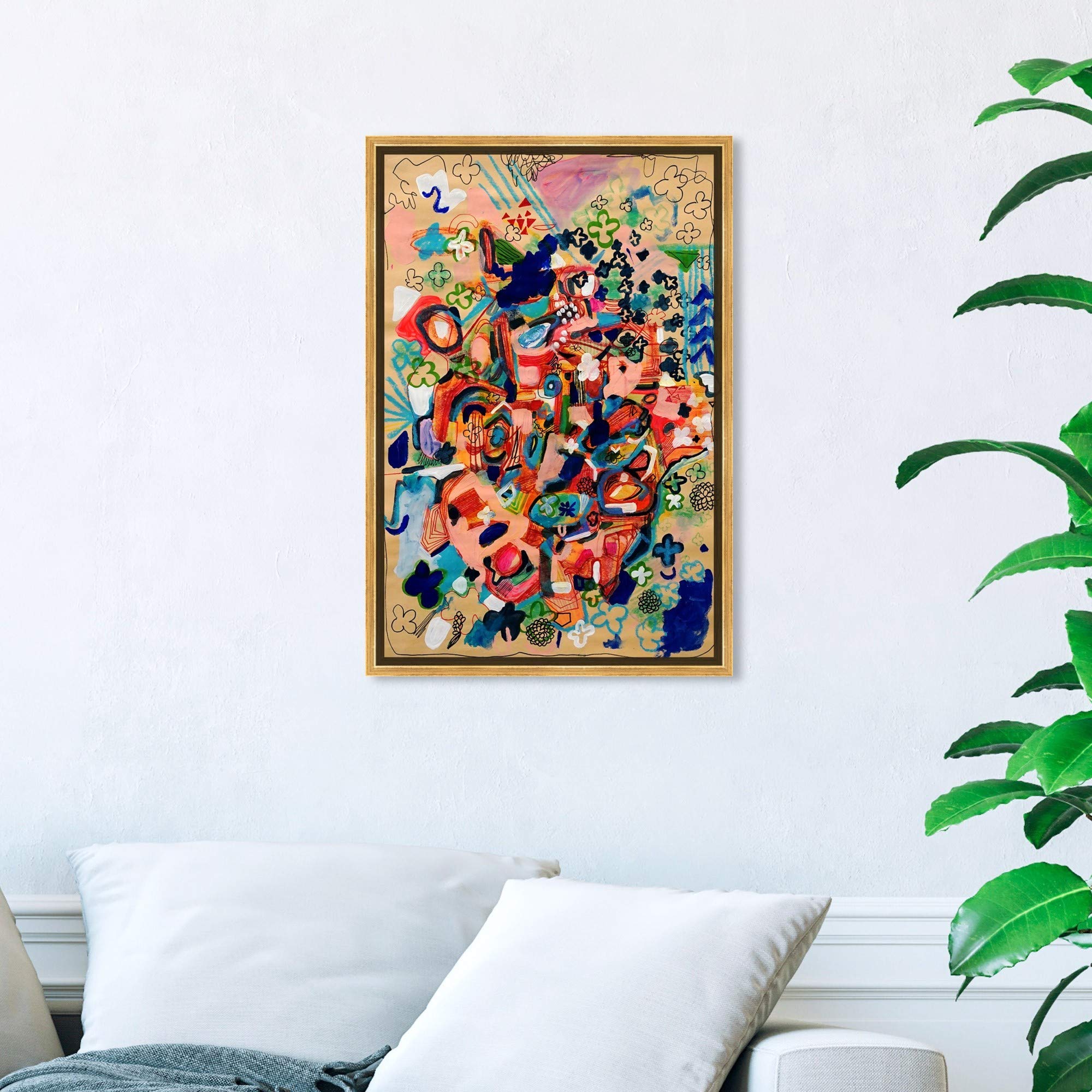 Abstract Framed Wall Art Canvas Prints - 'Lively Abstract' Painting by Oliver Gal Artist Co. | Modern Home Decor for Living Room, Bedroom & Office