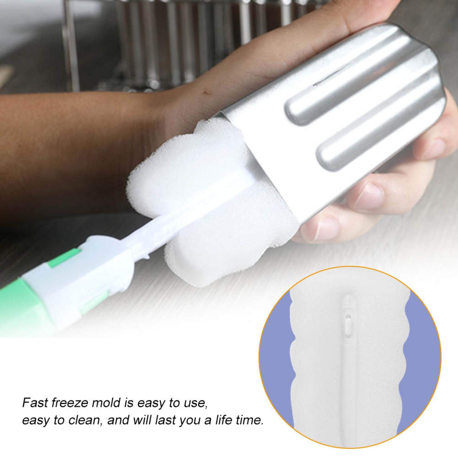 10Pcs Stainless Steel Ice Cream Scoops with 100Pcs Sticks Holder - Commercial Grade Round Head Scoop for Ice Cream Parlors, Dessert Shops & Catering Services