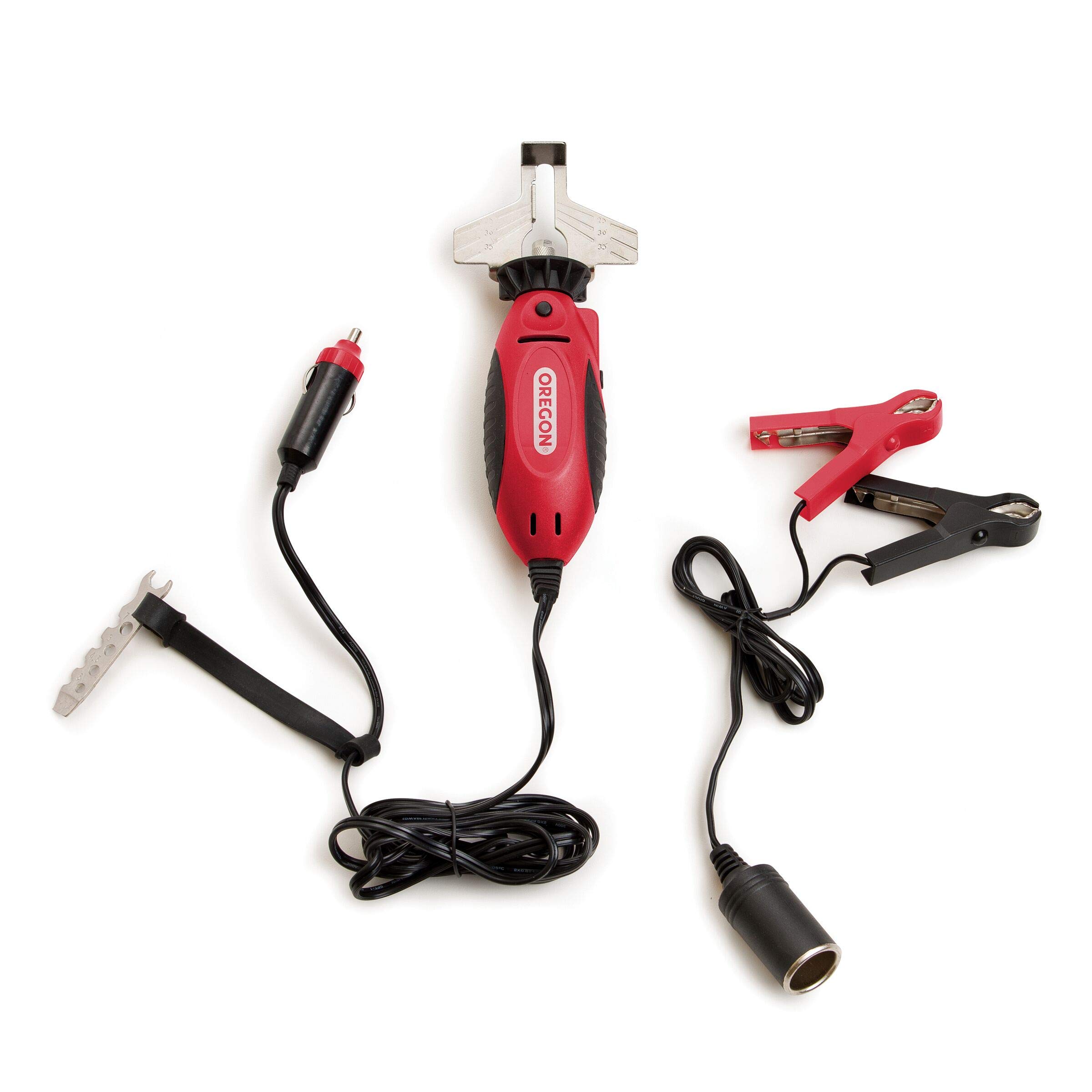 Oregon 12V Sure Sharp Handheld Electric Chainsaw Chain Grinder & Sharpener - 2-in-1 Saw Chain Sharpening & Maintenance Tool with 16ft Cable (575214) - Perfect for DIY Woodworking, Tree Trimming & Chainsaw Maintenance