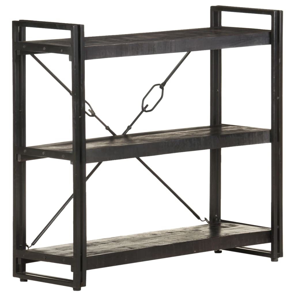 3-Tier Bookcase & Bookshelf - Solid Mango Wood Display Storage Shelf for Bedroom, Living Room & Office - 35.4