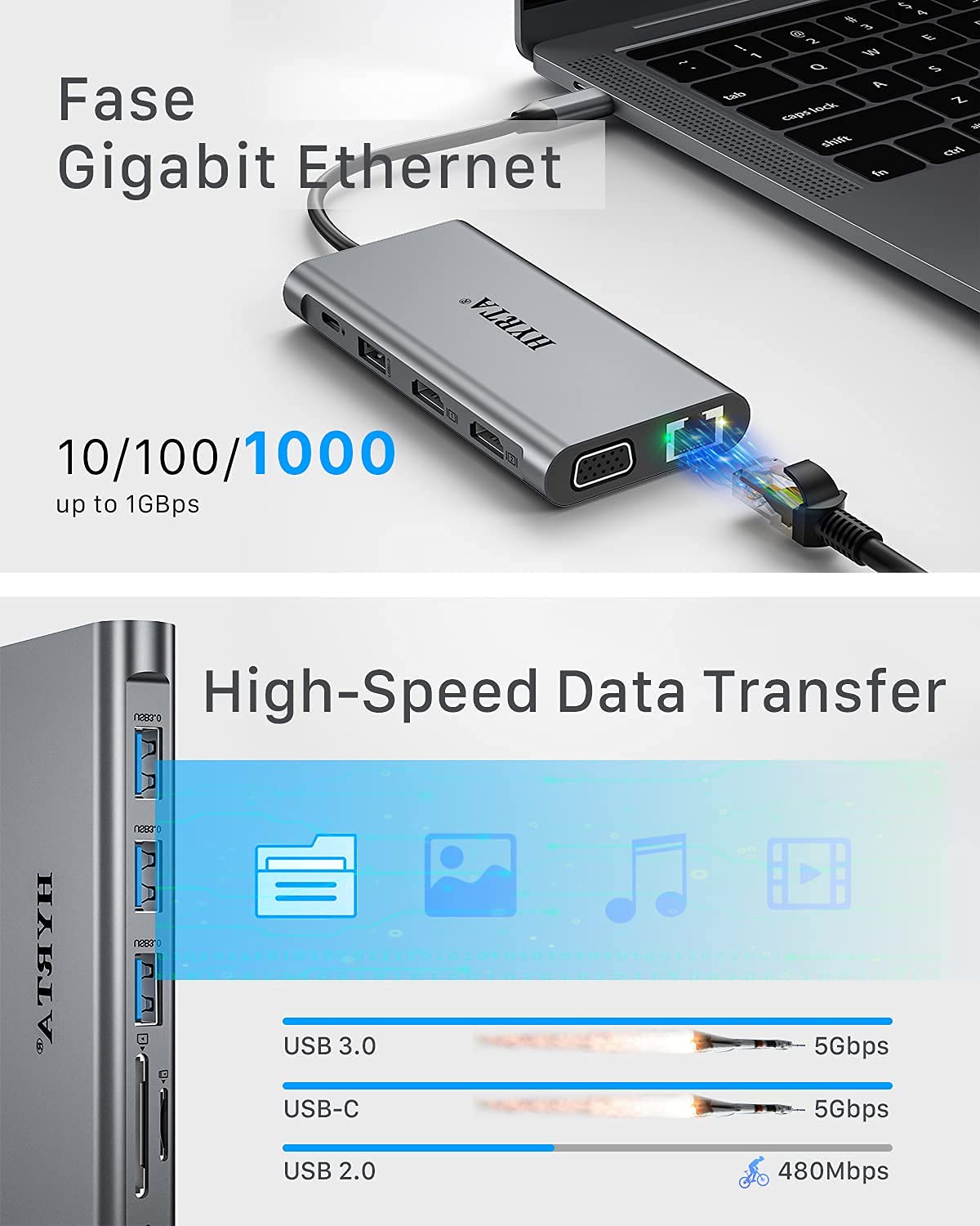 12-in-1 USB C Docking Station with Dual HDMI/VGA, 4K DisplayLink, USB 3.0 Ports & 100W PD Charging - Compatible with MacBook Pro/Air M1/M2/M3, HP, Dell & USB-C Laptops - Perfect for Home Office, Gaming & Multi-Monitor Workstations