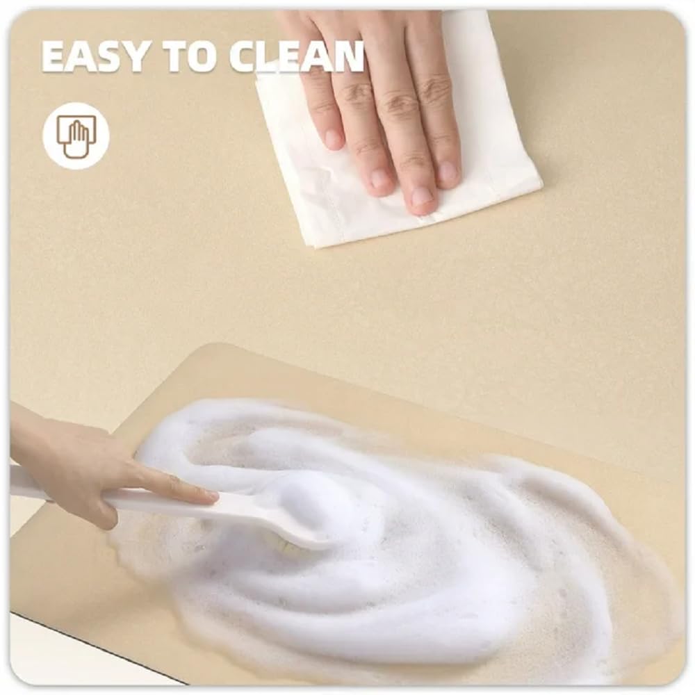 Premium Kitchen Dish Drying Mat - Extra Large Absorbent Drying Mat for Dishes, Utensils & Cookware - Fast Drying, Non-Slip, Machine Washable (Brown) - Perfect for Countertops, Sinks & Dish Racks