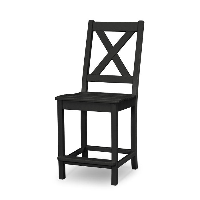 POLYWOOD Braxton Counter Height Bar Stool - Outdoor & Indoor Durable Plastic Adirondack Chair for Patio, Deck, Poolside, and Kitchen Counter Use