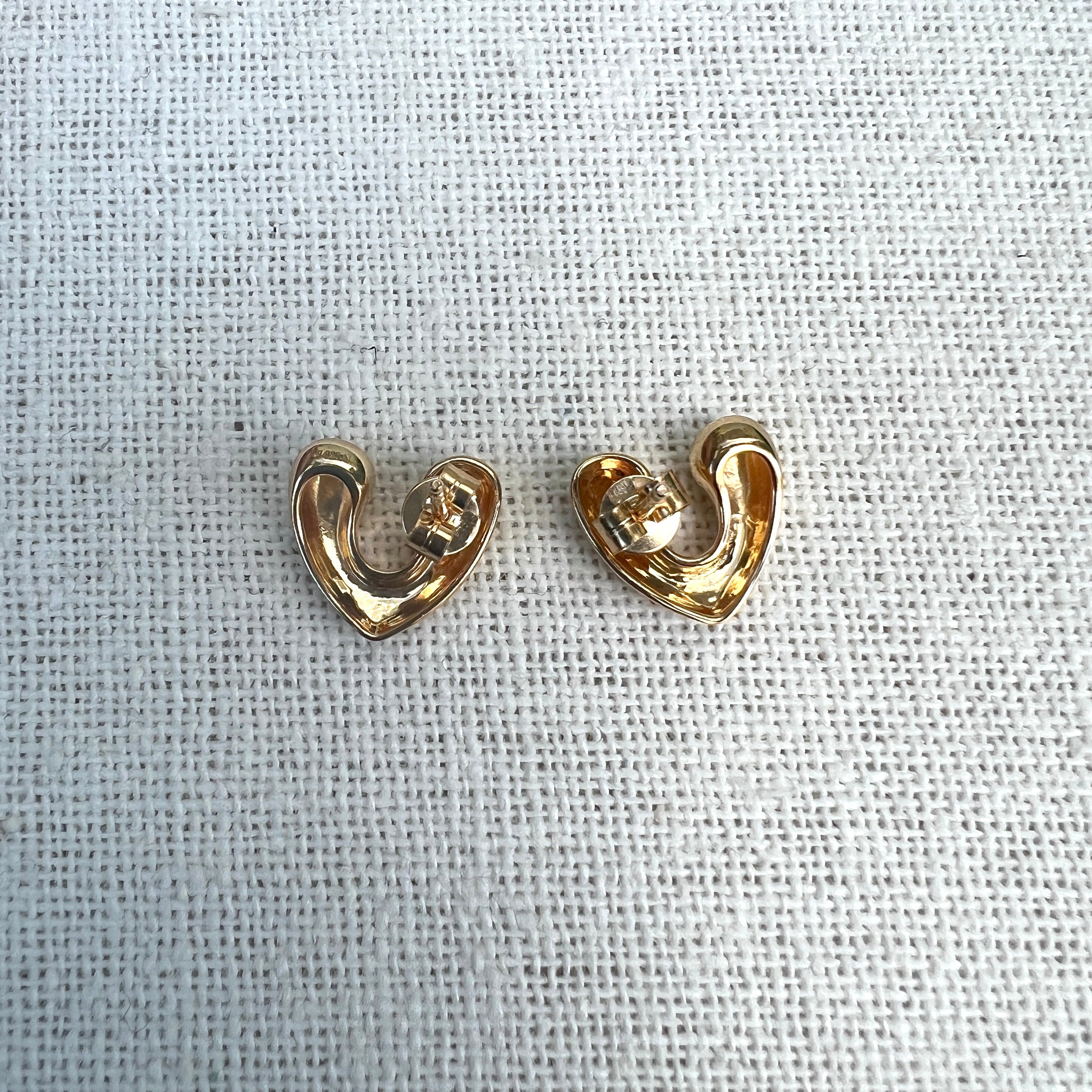 Open Heart Earrings Small Gold - Dainty Gold Heart Stud Earrings for Women, Perfect for Valentine's Day Gifts, Anniversary, or Everyday Wear