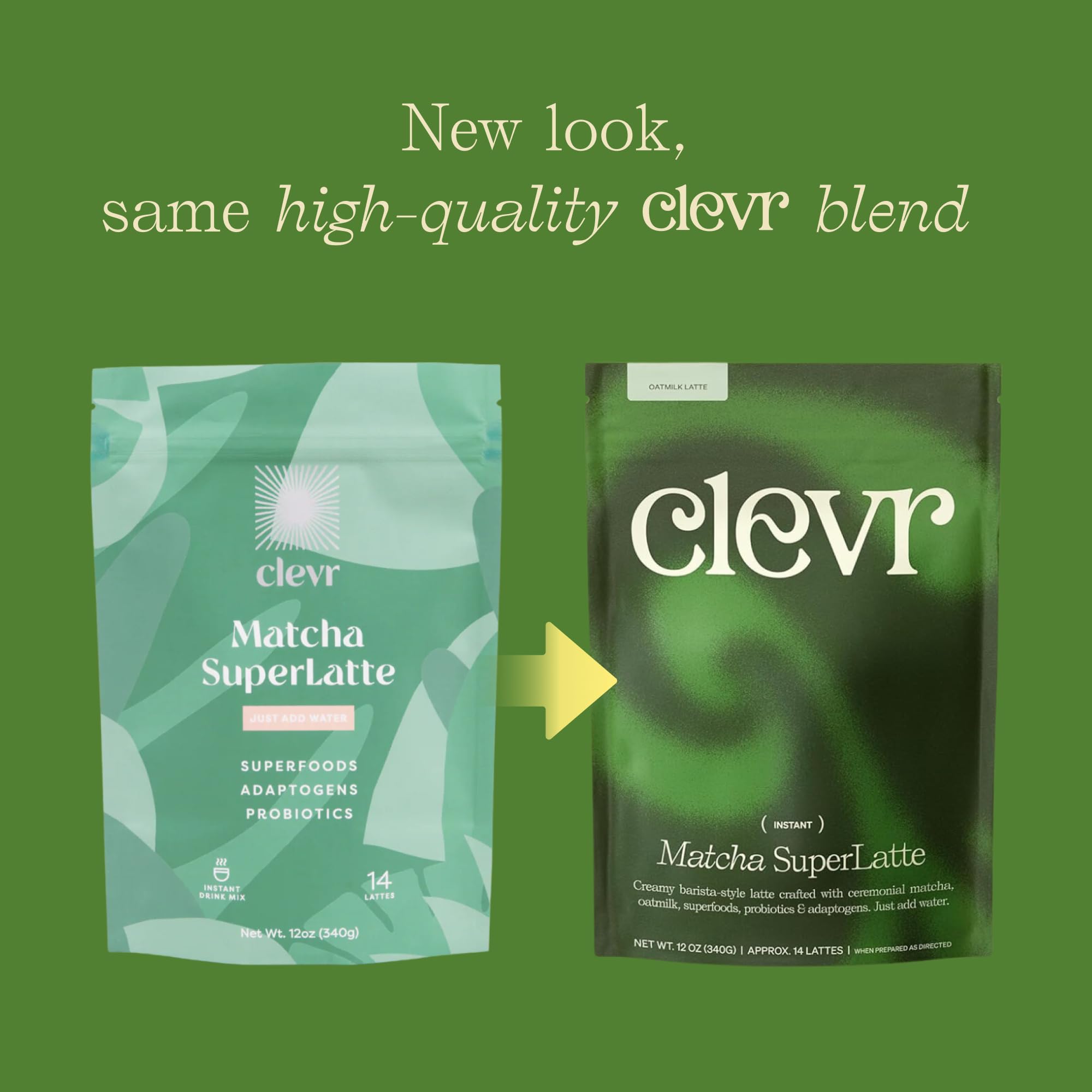 Organic Matcha Green Tea Latte Powder - Instant Ceremonial Grade Superfood Blend with Oat Milk, Lions Mane, Reishi Mushroom & Ashwagandha | Hot or Iced Drink | Vegan, Gluten-Free | 12 oz | Perfect for Morning Energy, Afternoon Focus & Relaxing Evenings