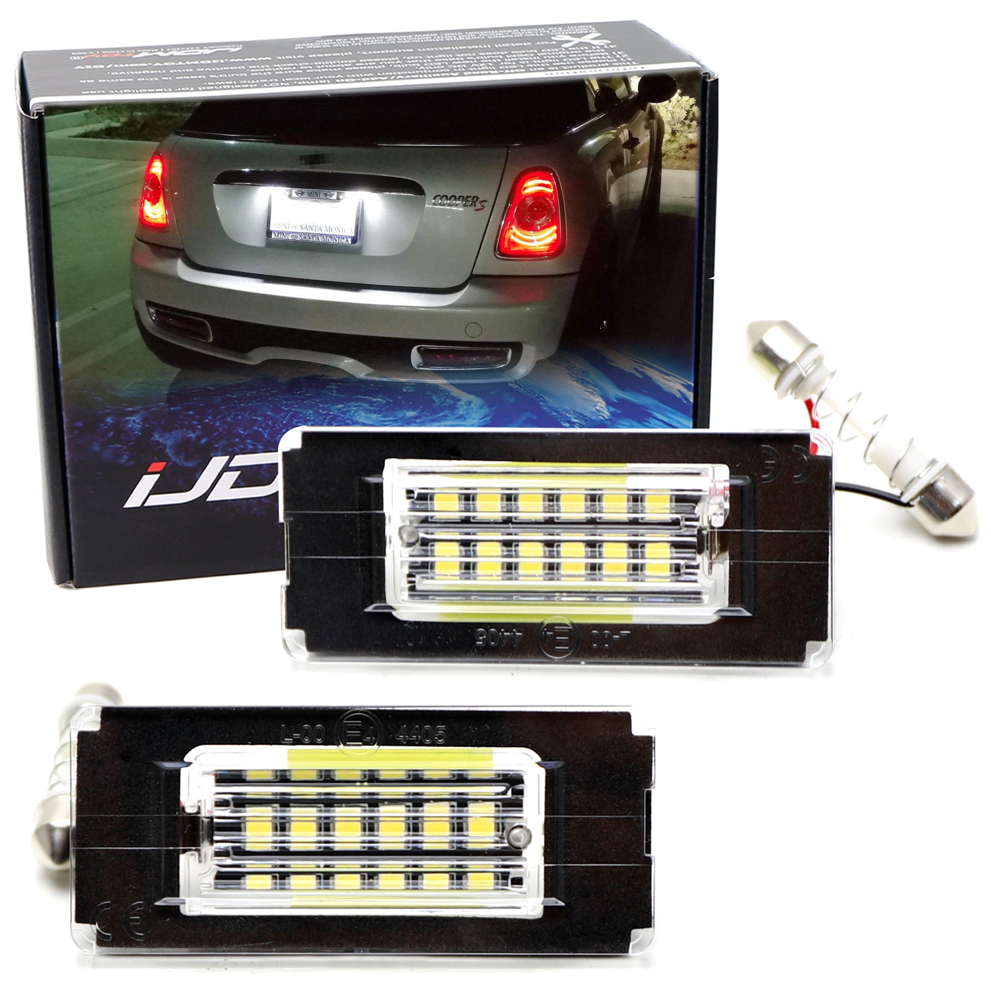 Direct Fit White LED License Plate Lights for MINI Cooper R56 R57 R58 R59 - Bright & Durable Replacement Bulbs for Enhanced Night Visibility & Style Upgrade