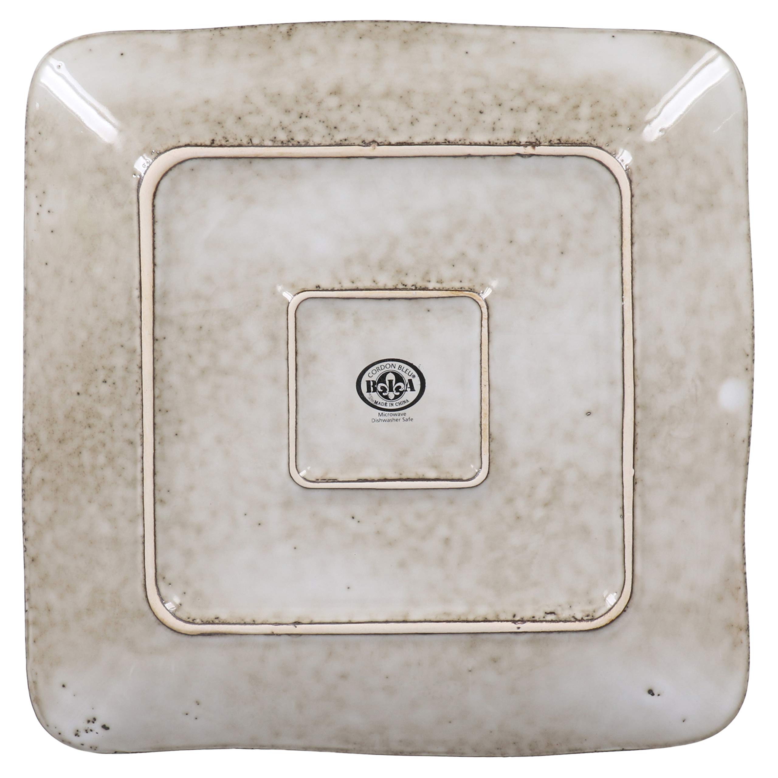 Rustico 11-Inch Square Dinner Plates - Set of 4, Durable Ceramic Plates for Modern Dining, Perfect for Restaurants, Weddings, and Everyday Meals