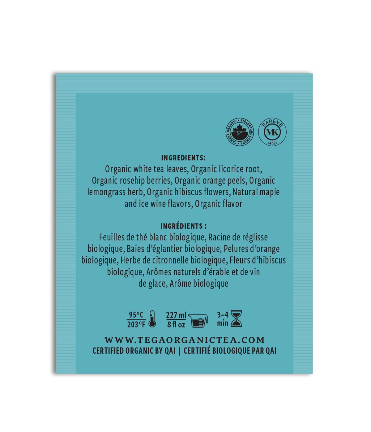 Organic Maple Ice White Tea Bags (100 Count) - Premium Loose Leaf Tea for Relaxation, Gift Giving & Afternoon Tea Time