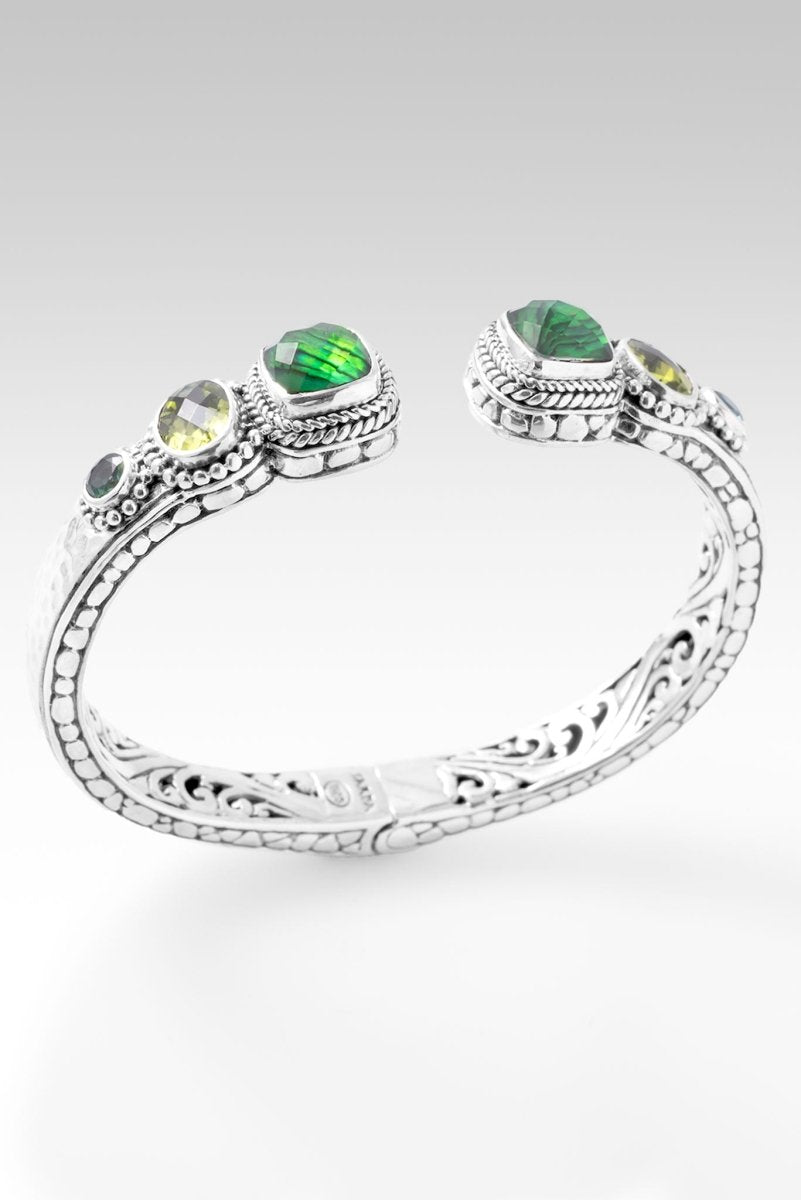Heaven's Symphony Tip to Tip Bracelet - Emerald Green Abalone, Peridot & Bali Hai Mystic Topaz Jewelry | Elegant Handmade Beaded Bracelet for Women, Perfect for Weddings, Parties & Special Occasions