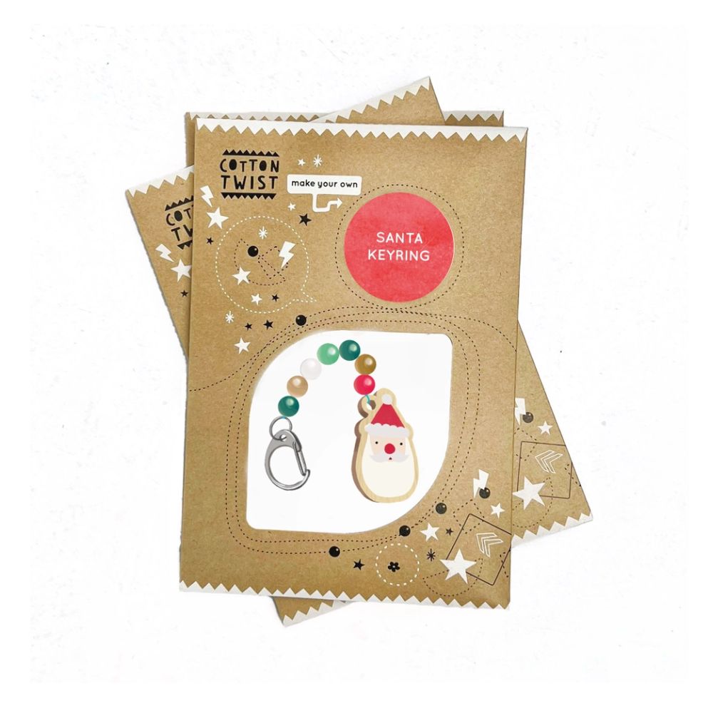 DIY Santa Keychain Kit - Handmade Cotton Twist Christmas Ornament for Holiday Decorations & Gifts - Perfect for Crafting, Tree Decor, and Stocking Stuffers