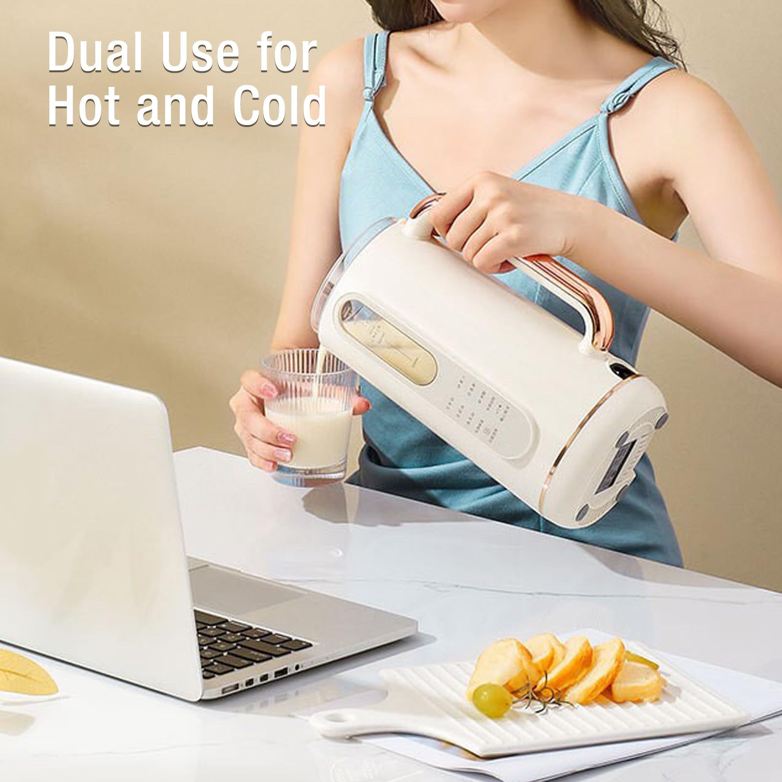900ML Automatic Soy Milk Maker Machine - Nut Milk Maker for Almonds, Oats, Soybeans | US Plug 110V | Perfect for Healthy Breakfast, Baby Food & Vegan Recipes