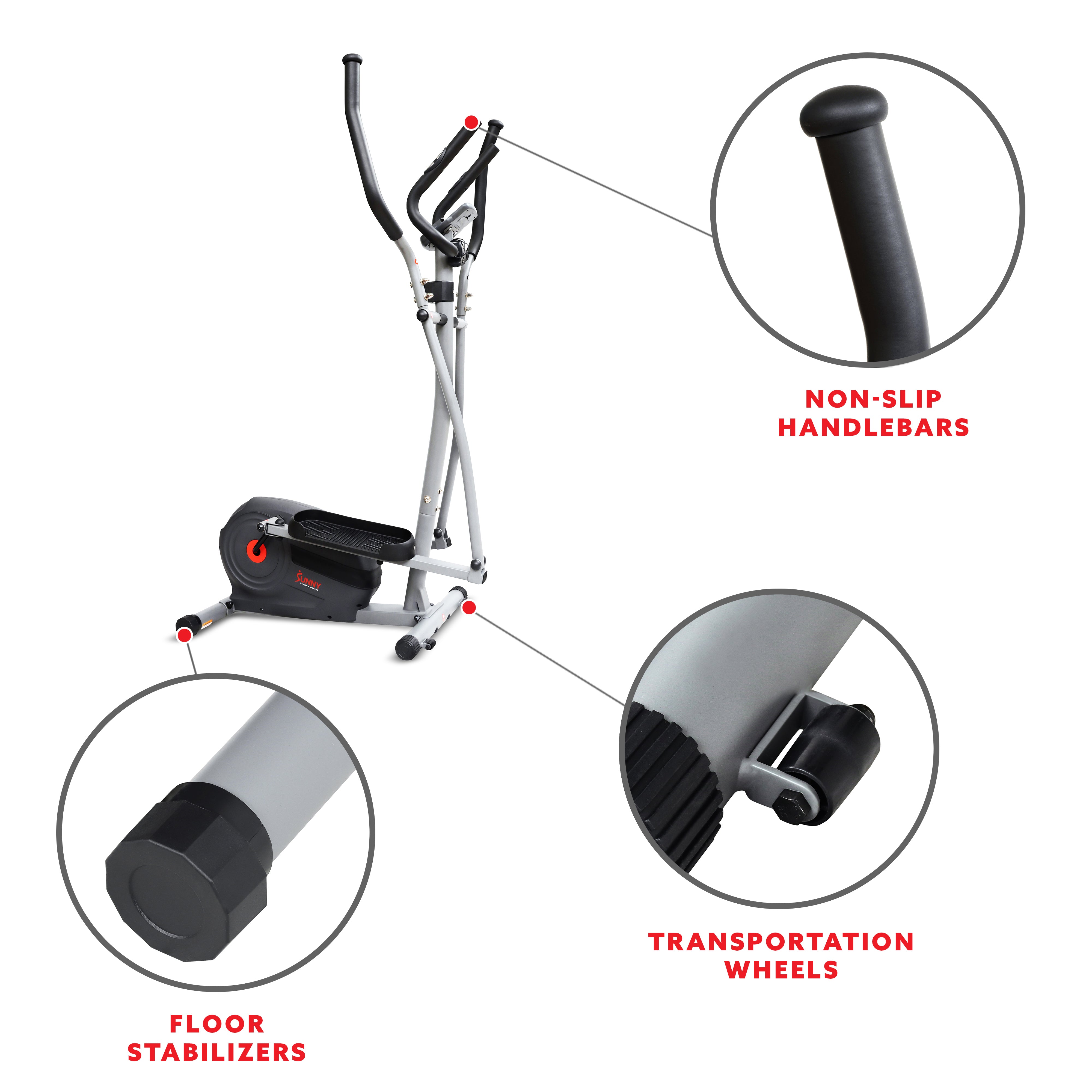 Smart Magnetic Elliptical Machine with SunnyFit® App - Bluetooth Connected Home Gym Equipment for Cardio & Full Body Workout - Perfect for Small Spaces & Home Fitness