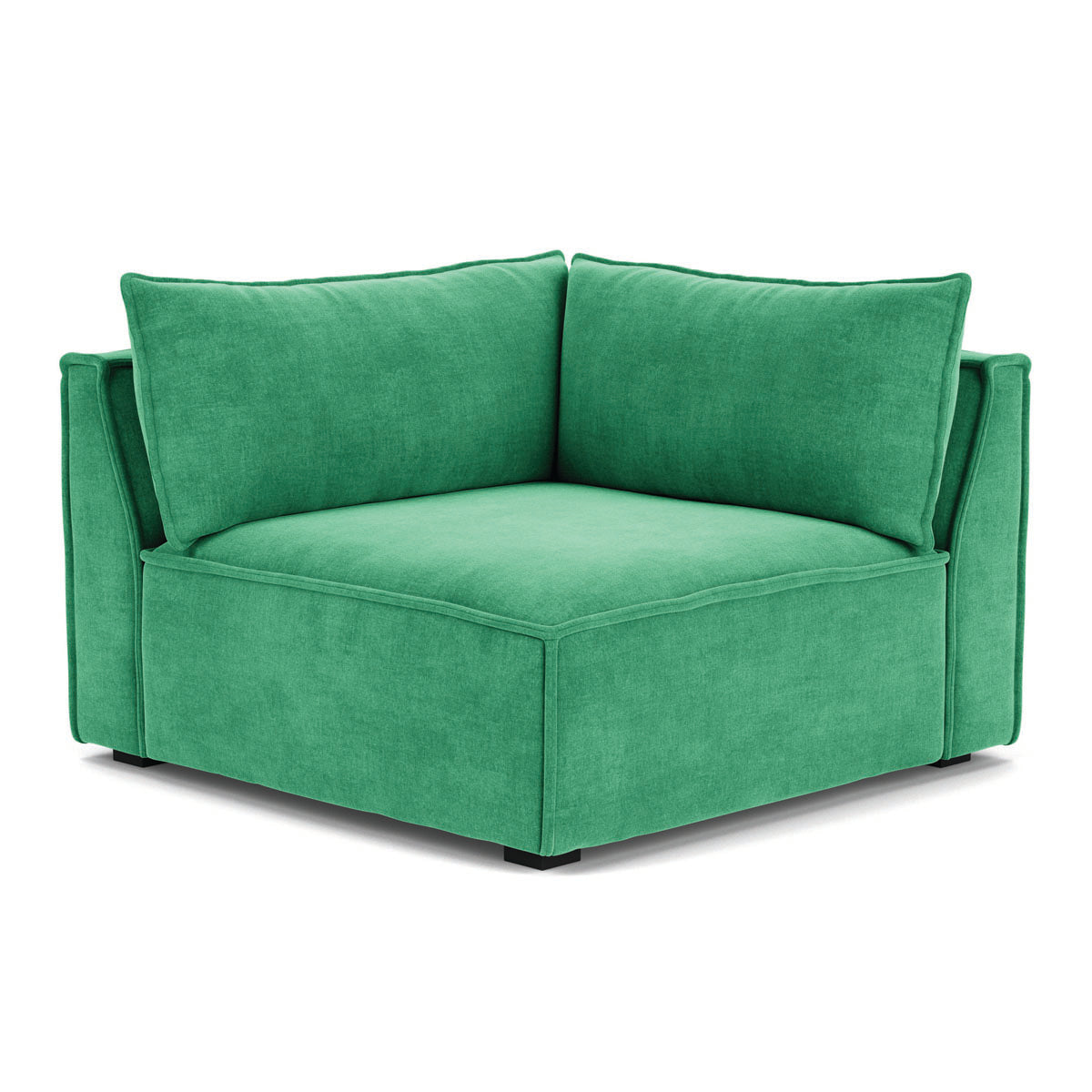 Daphne Fabric 1-Seater Right Corner Modular Sofa - Compact Sectional Couch for Small Spaces, Living Rooms & Apartments