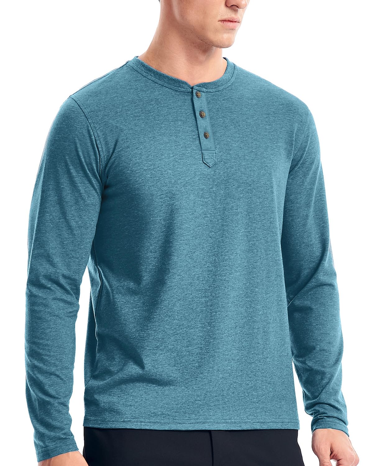 Men's Henley Shirts Long Sleeve Casual Cotton Blend Tee with 3 Button Placket | Comfortable Button-Up Shirt for Everyday Wear, Date Night & Outdoor Activities