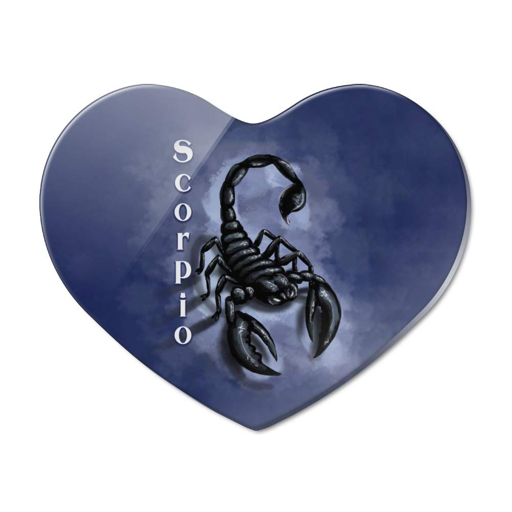 Scorpio Zodiac Horoscope Heart-Shaped Acrylic Refrigerator Magnet - Perfect for Kitchen Decor, Office Organization & Gift Giving