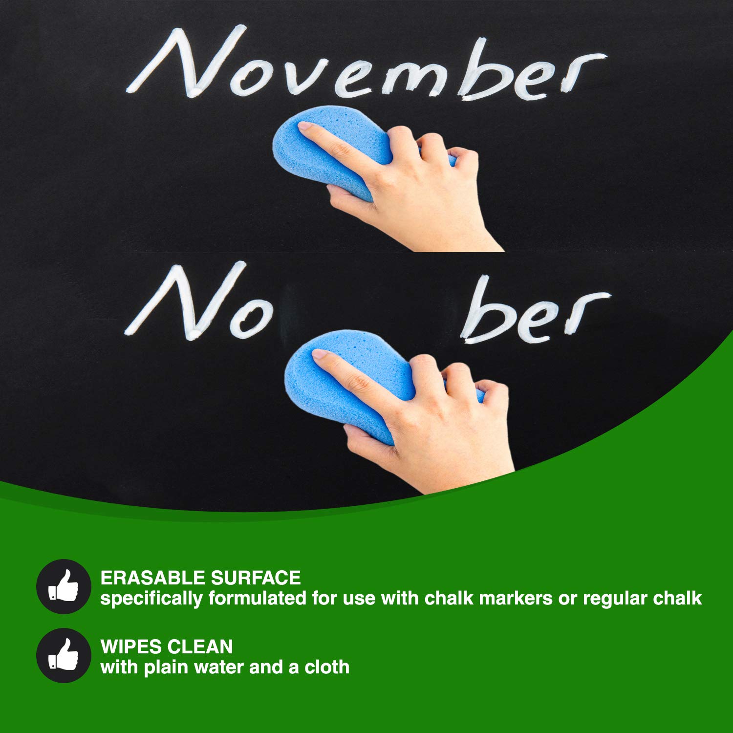 Baby Monthly Milestone Chalkboard Set with 2 Chalk Markers | 13
