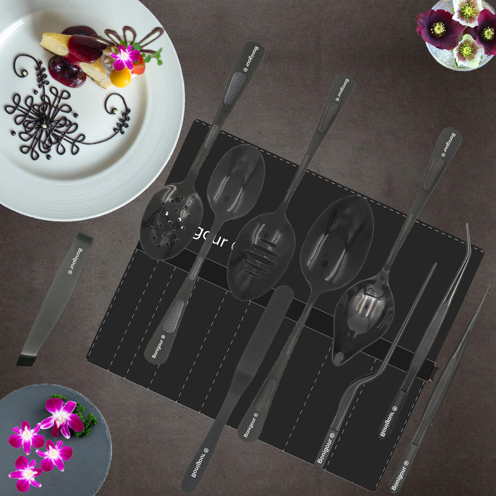 11-Piece Professional Chef Plating Tools Kit - Stainless Steel Culinary Utensils for Modernist Cuisine & Food Art - Perfect for Restaurant Chefs, Home Cooks & Food Styling