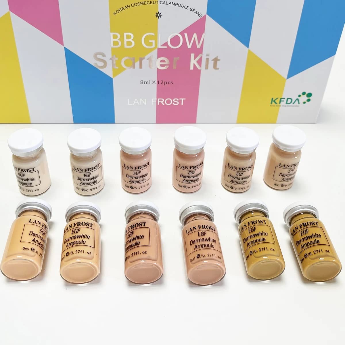 BB Glow Foundation 12 Cream Set - Korean Skin Perfection Makeup with SPF Protection | Natural Coverage & Brightening Effect for Flawless Daily Look | Perfect for Work, Date Night & Special Occasions