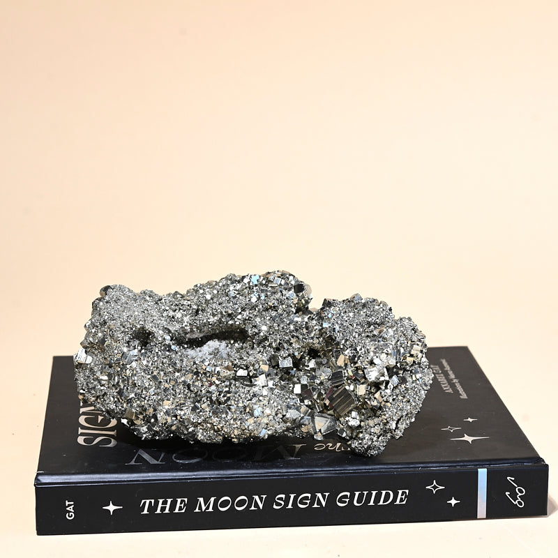 Natural Pyrite Cluster - 2.6lbs Raw Mineral Specimen for Home Decor, Crystal Healing & Gift Ideas | Perfect for Meditation, Feng Shui & Mineral Collection