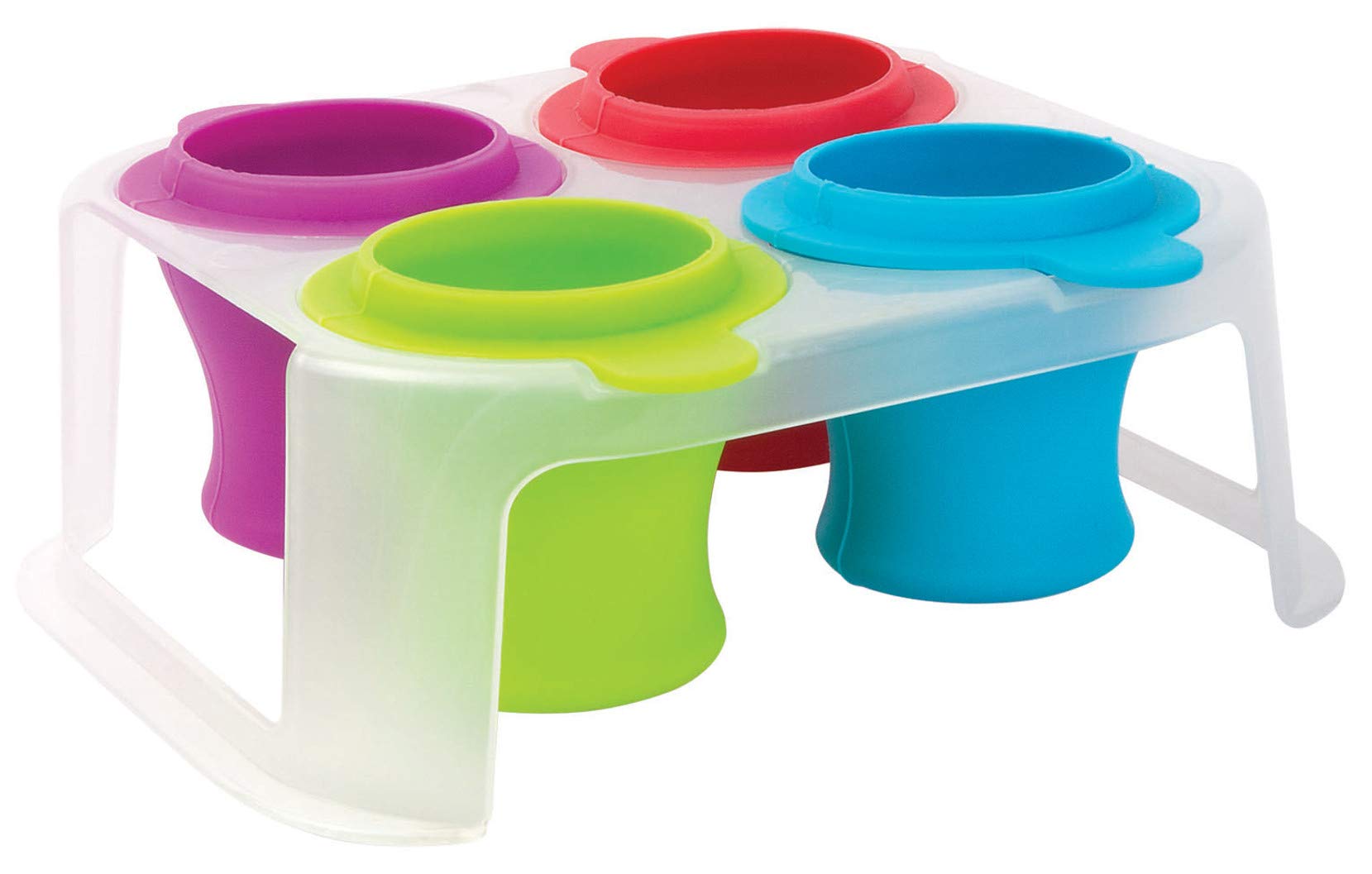 BPA Free Silicone Popsicle Molds 4-Piece Set - Easy to Use & Clean Homemade Ice Pop Maker for Kids | Perfect for Summer Treats, Birthday Parties & Healthy Snacks
