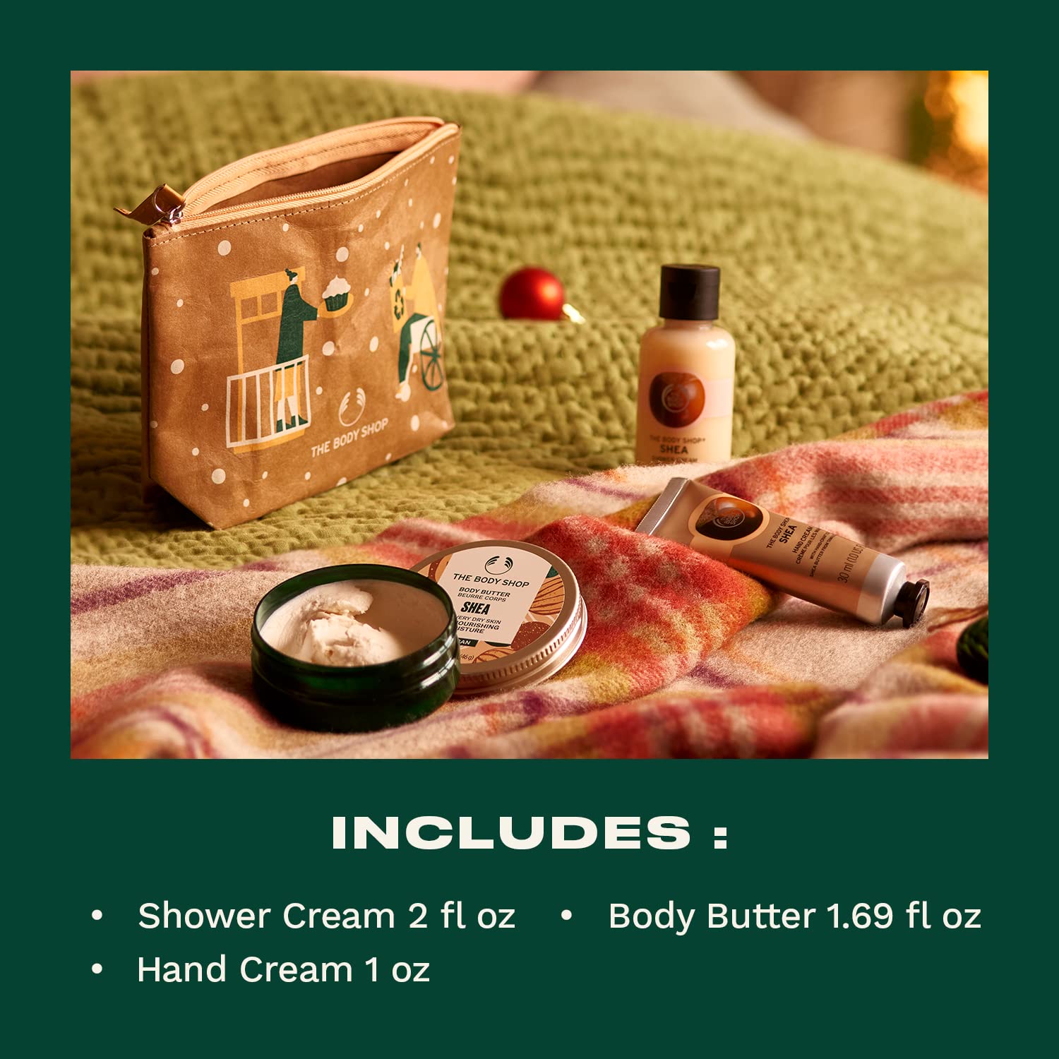 The Body Shop Nutty & Nourishing Shea Mini Gift Set - 3-Piece Moisturizing Skincare for Very Dry Skin | Hydrating Hand Cream, Body Butter & Lip Balm | Perfect for Winter Care & Travel Essentials