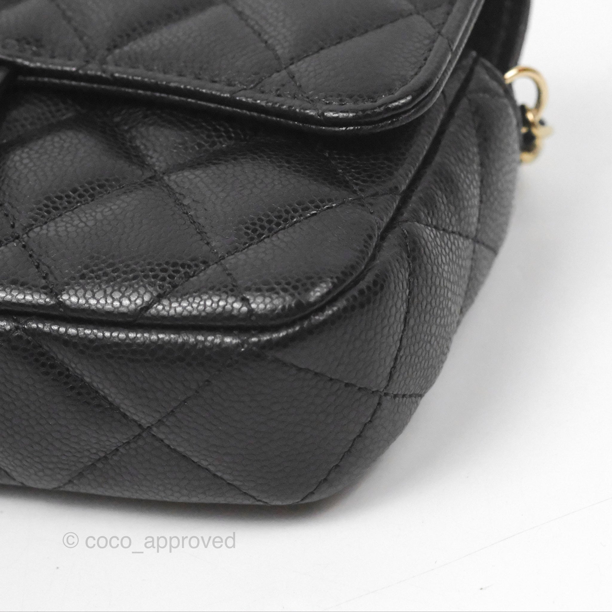 Chanel Classic Flap Phone Holder with Chain - Black Caviar Leather & Gold Hardware | Luxury Phone Crossbody Bag for Women | Perfect for Parties, Shopping & Everyday Use