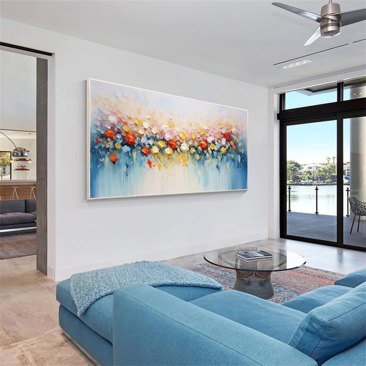 Beautiful Flower and Tree Painting - #FT160 Wall Art for Home Decor, Living Room, Bedroom & Office