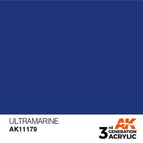 AK Interactive AK11179 Ultramarine Acrylic Paint - 17ml Bottle (3rd Generation) - Premium Model Paint for Miniatures, Warhammer, and Scale Models