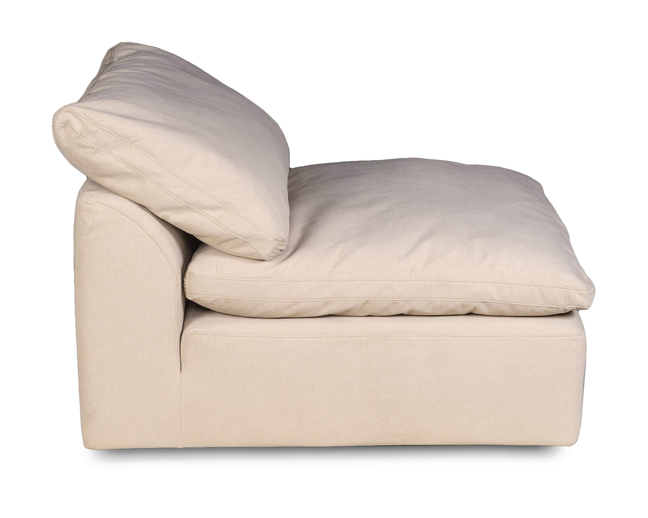 Sunset Trading Cloud Puff Furniture Slipcover - Configurable Tan Sofa Cover - Soft Stretchable Couch Protector for Living Room, Bedroom & Home Decor