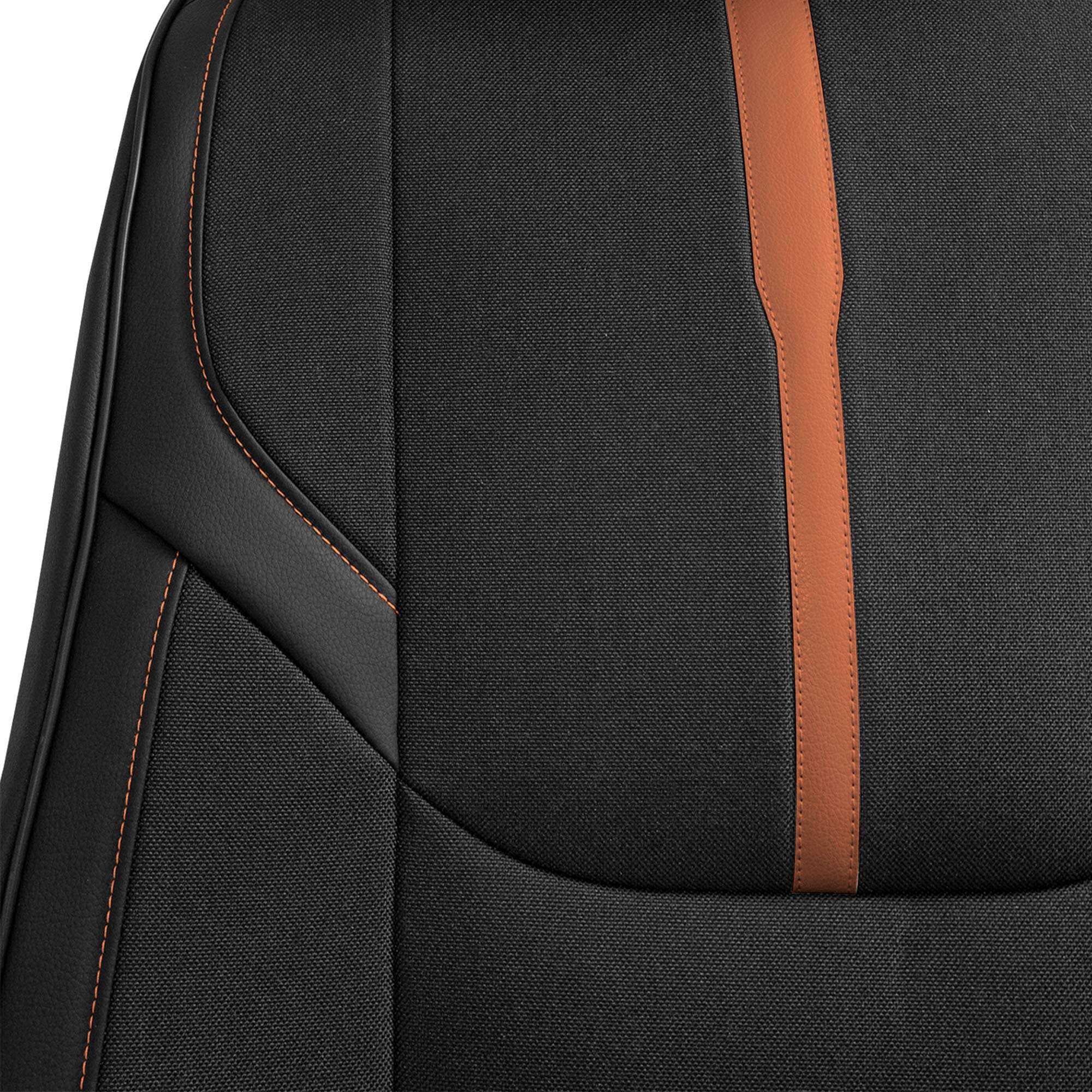 FH Group Universal Low Back Car Seat Covers - Oxford Fabric Front Set with Removable Headrest | Airbag Compatible Seat Protectors for SUV, Sedan, Van (Brown) | Perfect for Commuting, Road Trips & Daily Protection