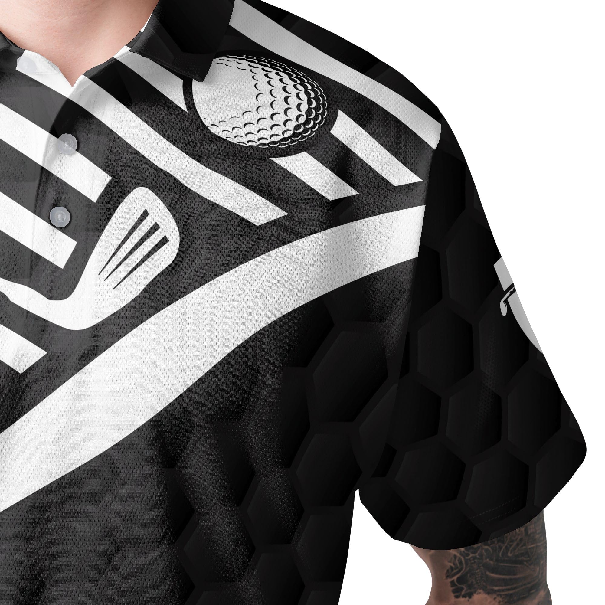 Custom Golf Polo Shirts for Men with Club & Flag Design - Breathable Short Sleeve Performance Shirt for Golfing & Casual Wear | HYPERFAVOR
