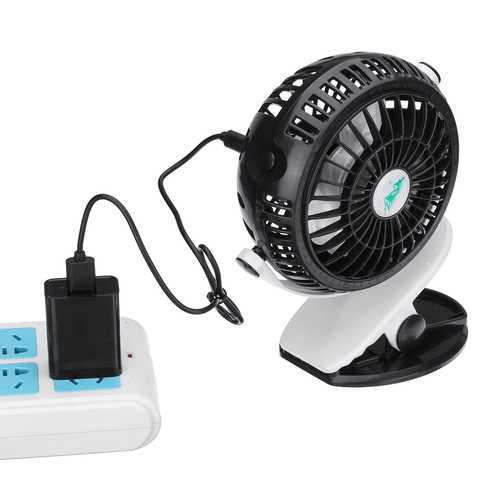 360° Adjustable Mini Clip Fan - USB Rechargeable Portable Fan for Baby Stroller, Car Seat, Office Desk & Outdoor Activities