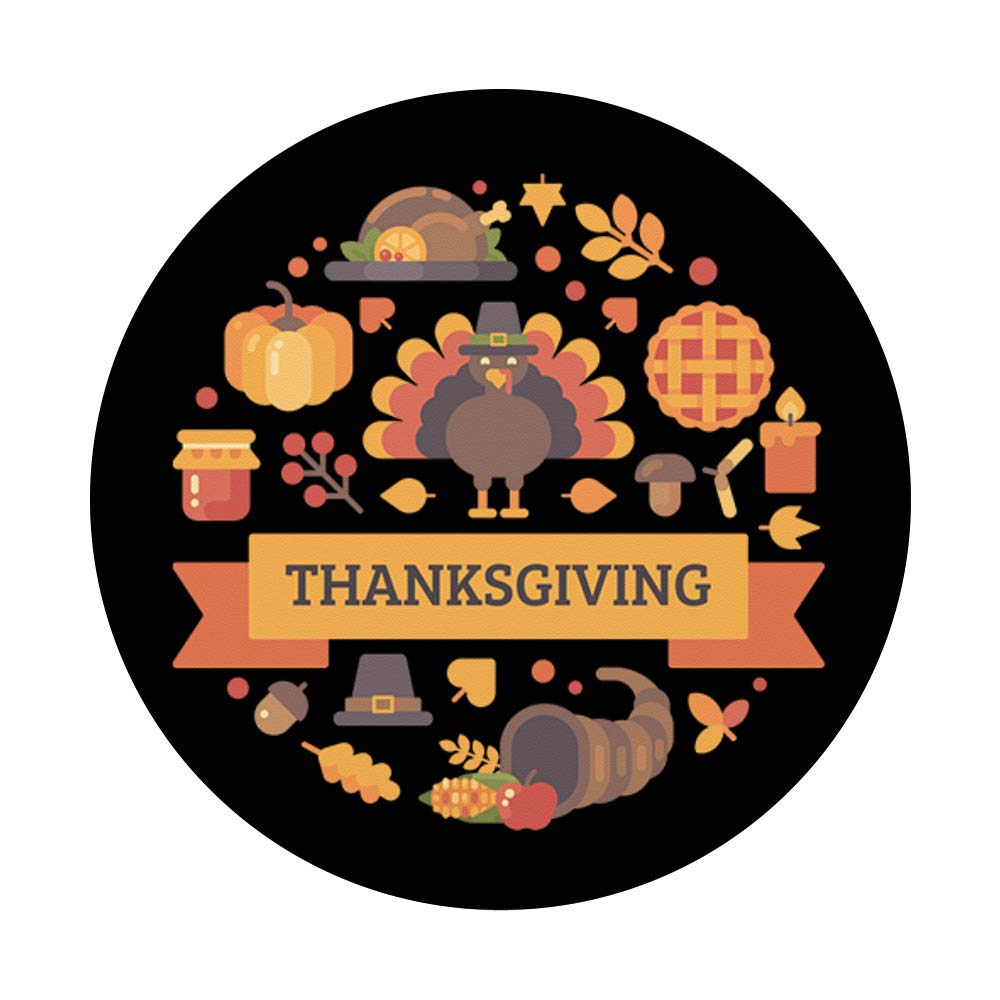 Thanksgiving PopSockets PopGrip - Swappable Phone & Tablet Grip with Turkey, Pumpkin, Fall Leaves & Acorn Design | Perfect Gift for Thanksgiving, Autumn Decor, Phone Accessories
