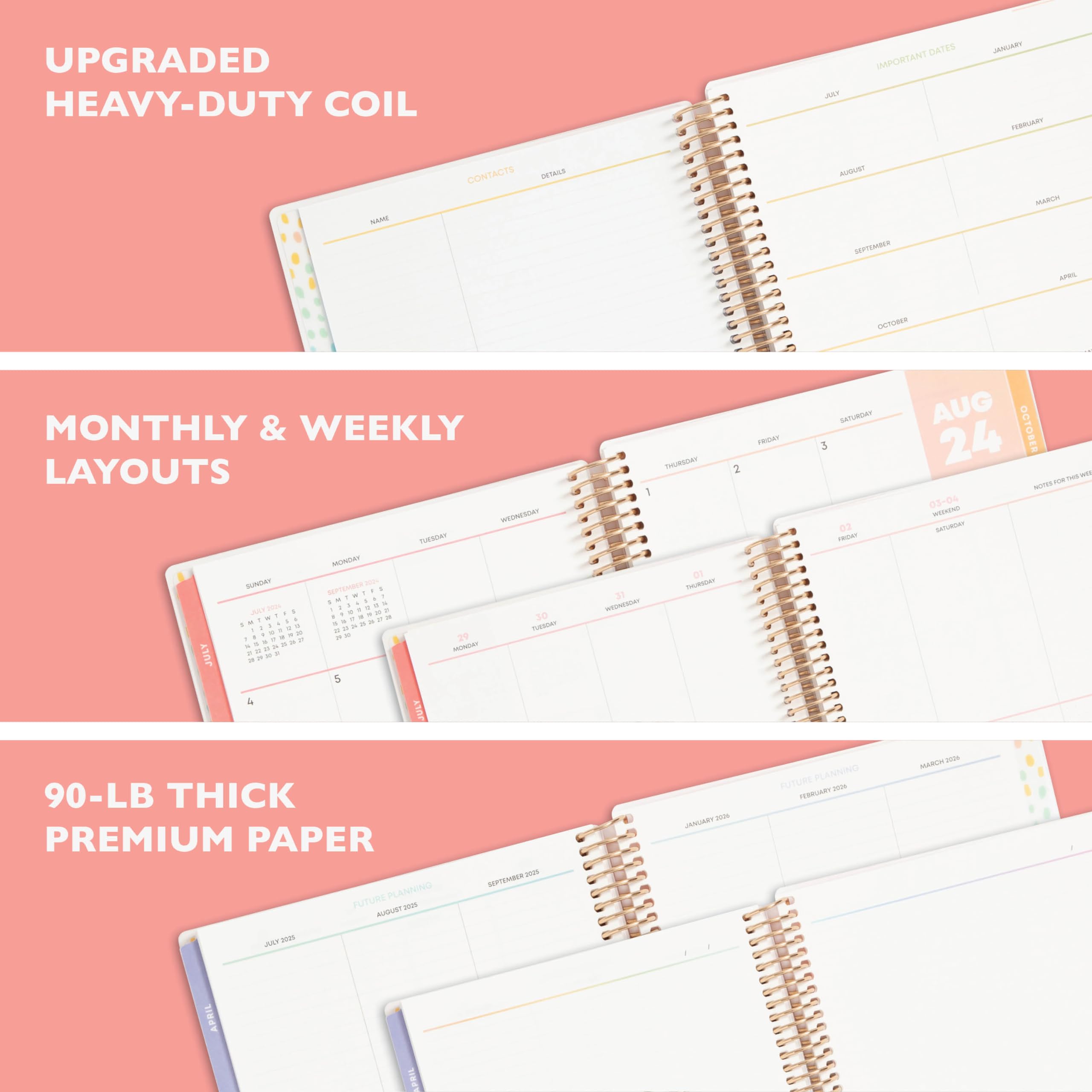 Blue Sky Livewell 2024-2025 Academic Planner - Weekly & Monthly Calendar, 7