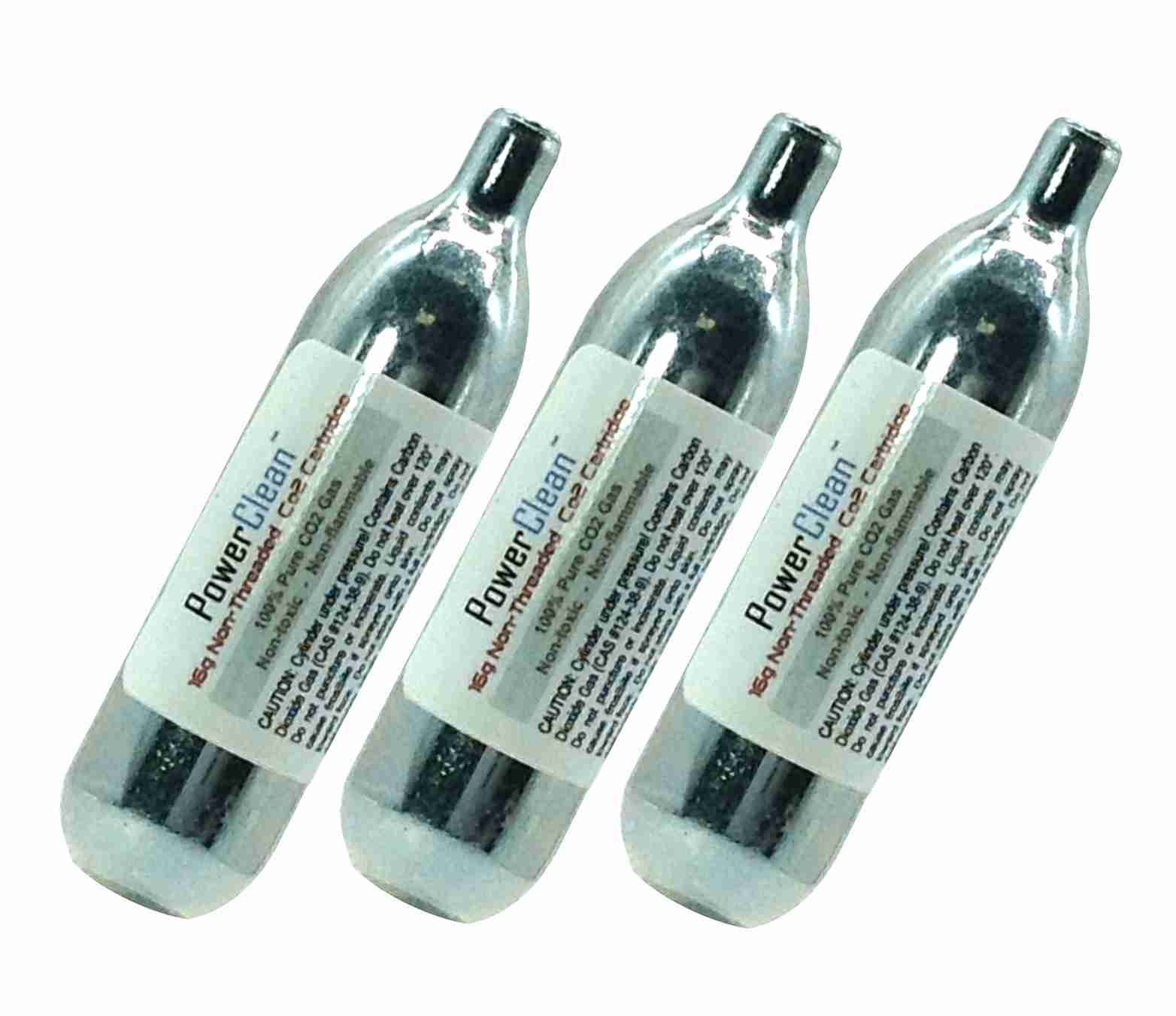 16g Non-Threaded CO2 Cartridges - 3 Pack for Soda Makers, Bike Tire Inflators & Airsoft Guns