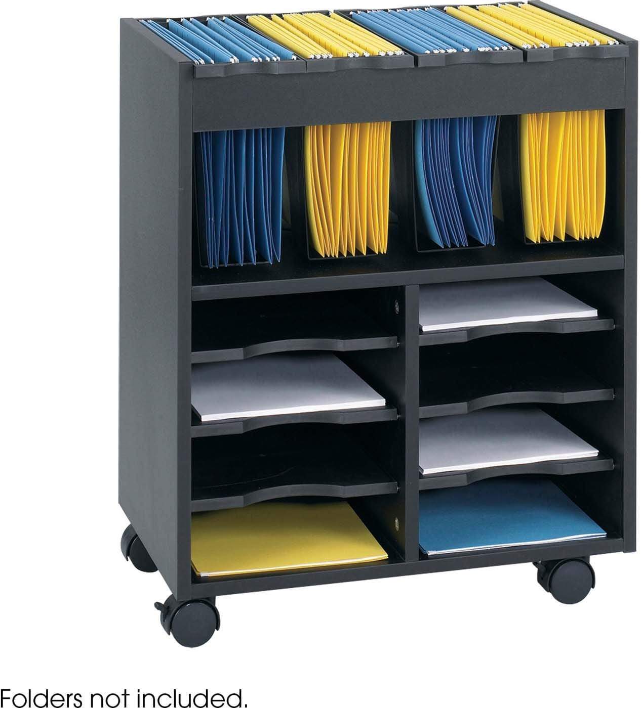 Go Cart™ Mobile File Cart with Wheels - Heavy Duty Rolling Storage Organizer for Office, Home, or Classroom - 5390BL