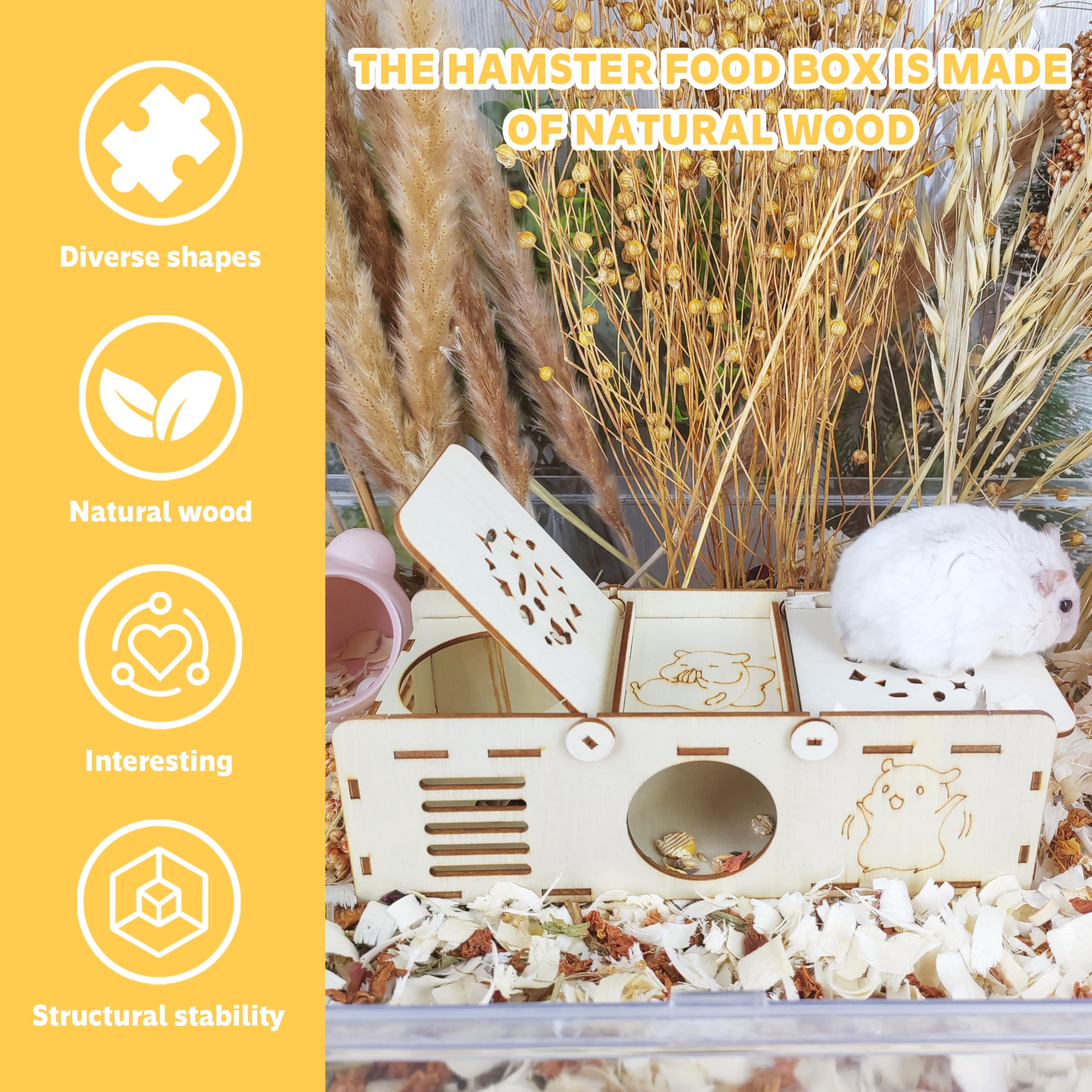 Guinea Pig Foraging Toys - Small Animal Hide Treat Puzzle Games for Rabbits, Hamsters, Chinchillas & Gerbils | Interactive Wooden Enrichment Activity for Mental Stimulation & Fun Playtime at Home