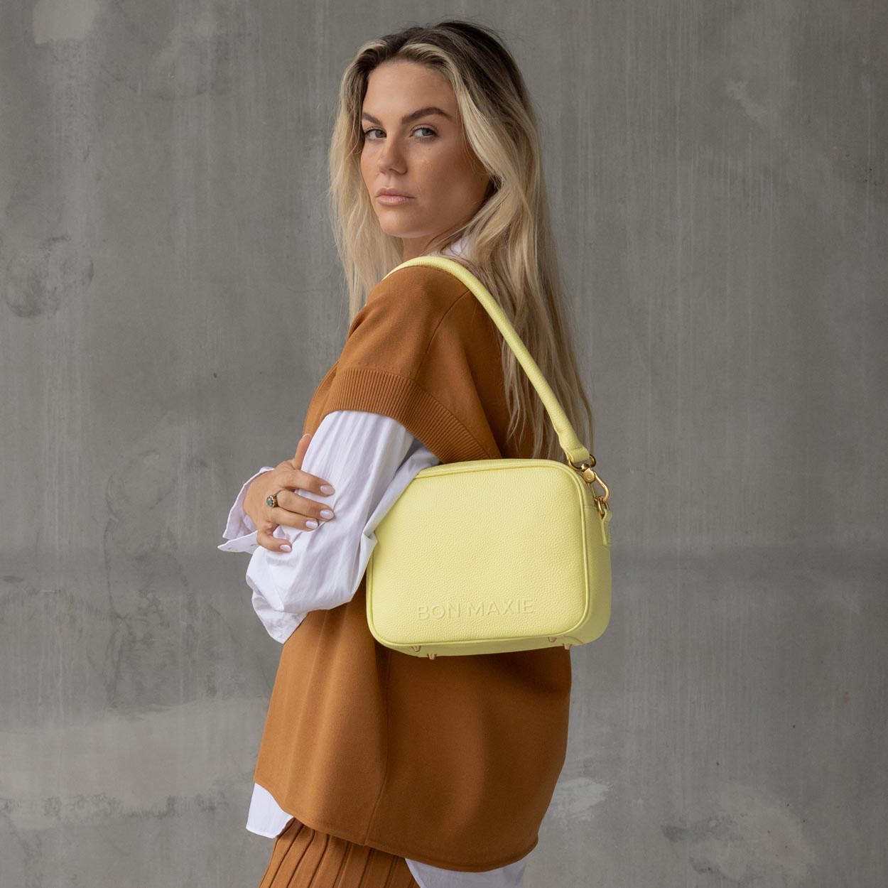 Stylish Sidekick Leather Crossbody Bag in Lemon - Perfect for Everyday Use, Travel & Casual Outings